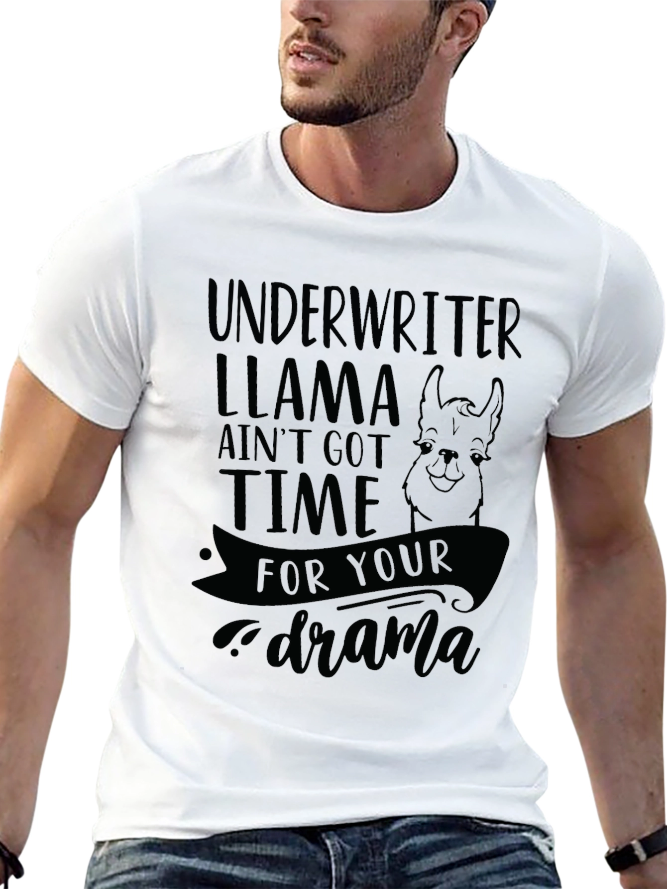 Underwriter Llama Drama T-Shirt - Funny Graphic Tee
