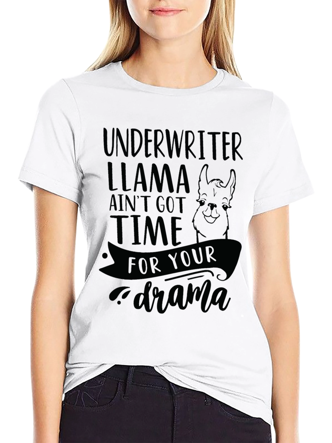 Underwriter Llama Drama T-Shirt - Funny Graphic Tee