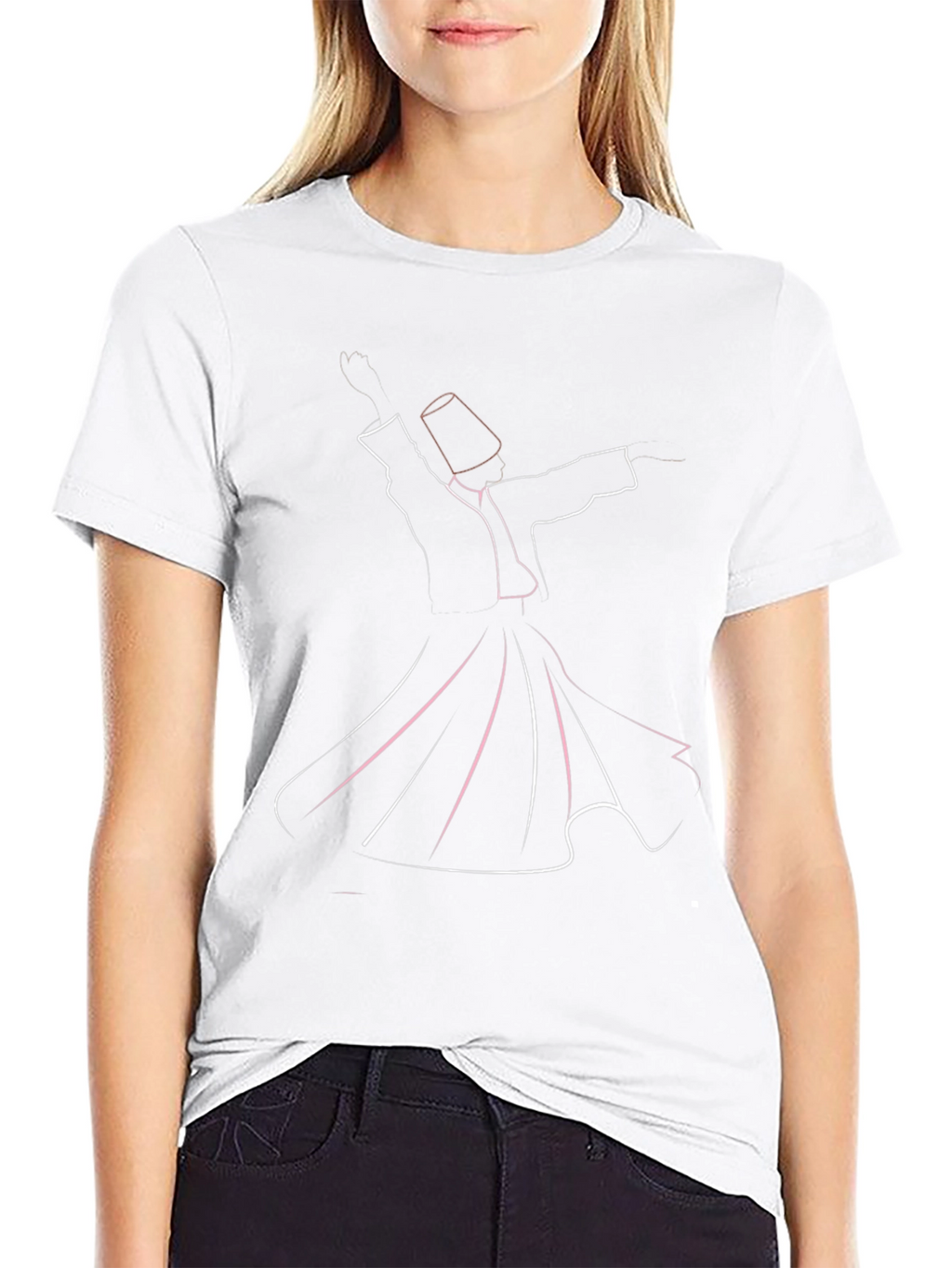 Whirling Dervish Graphic Tee - Artistic Line Art Design