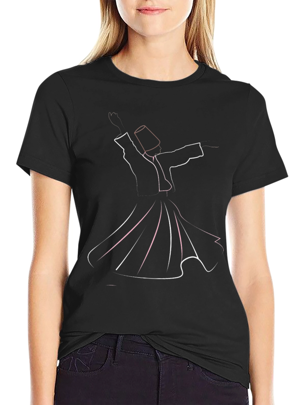 Whirling Dervish Graphic Tee - Artistic Line Art Design