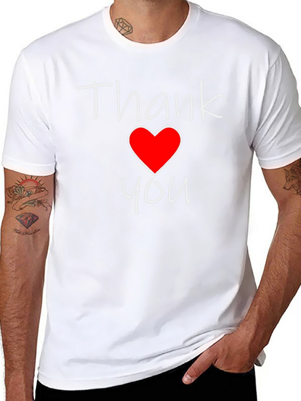 Thank You Heart Graphic Tee - Trendy Casual Top