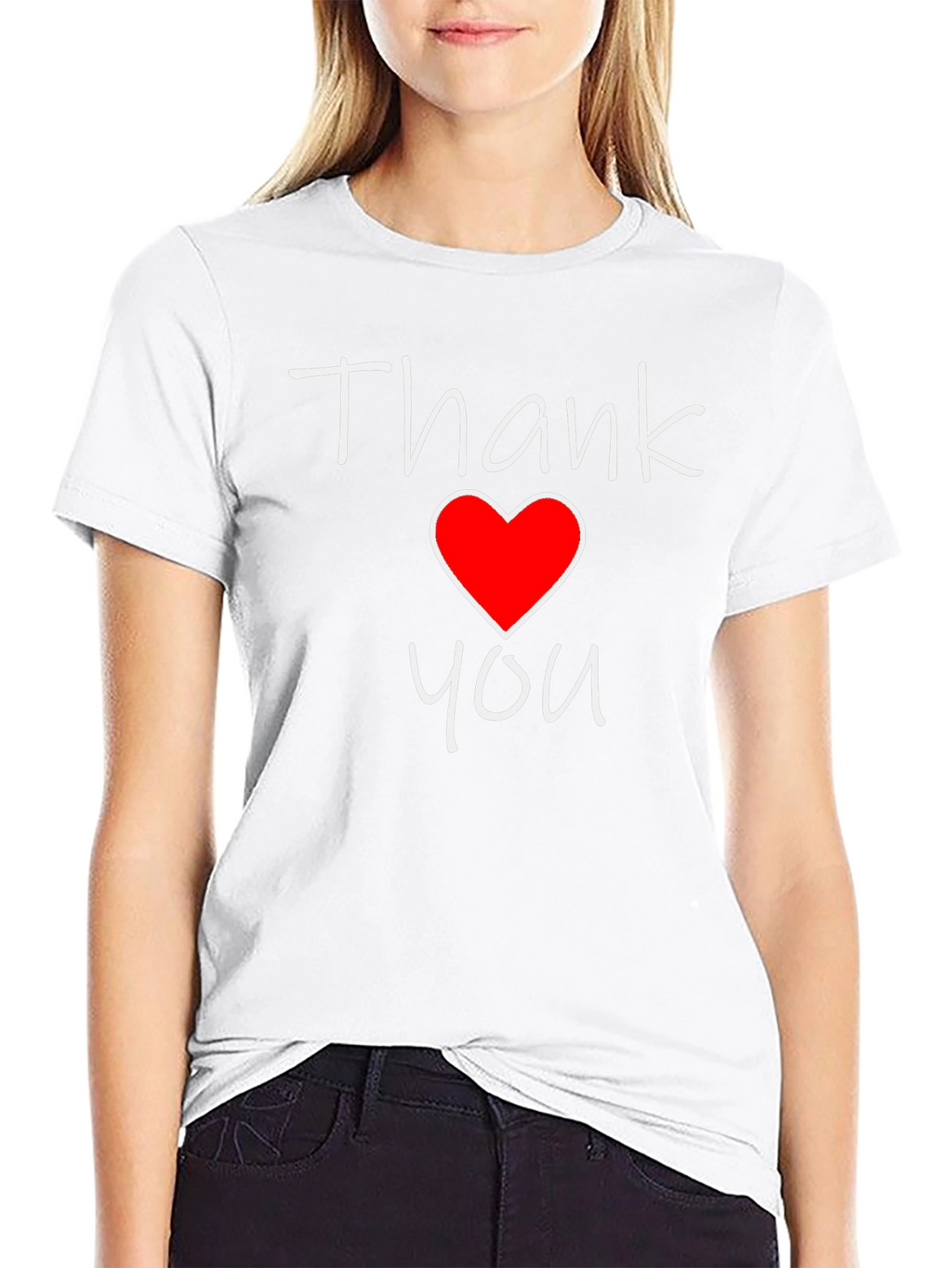 Thank You Heart Graphic Tee - Trendy Casual Top