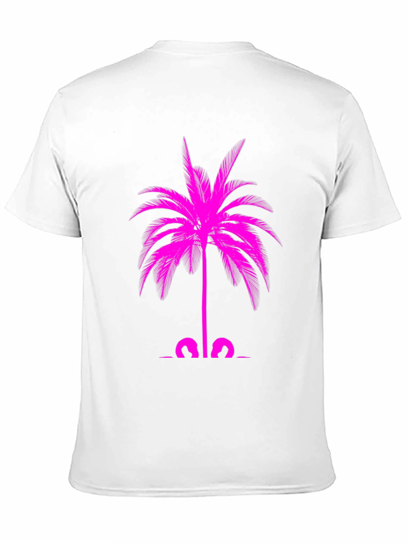 Pink Palm Tree Graphic Tee - Mens Black T-Shirt