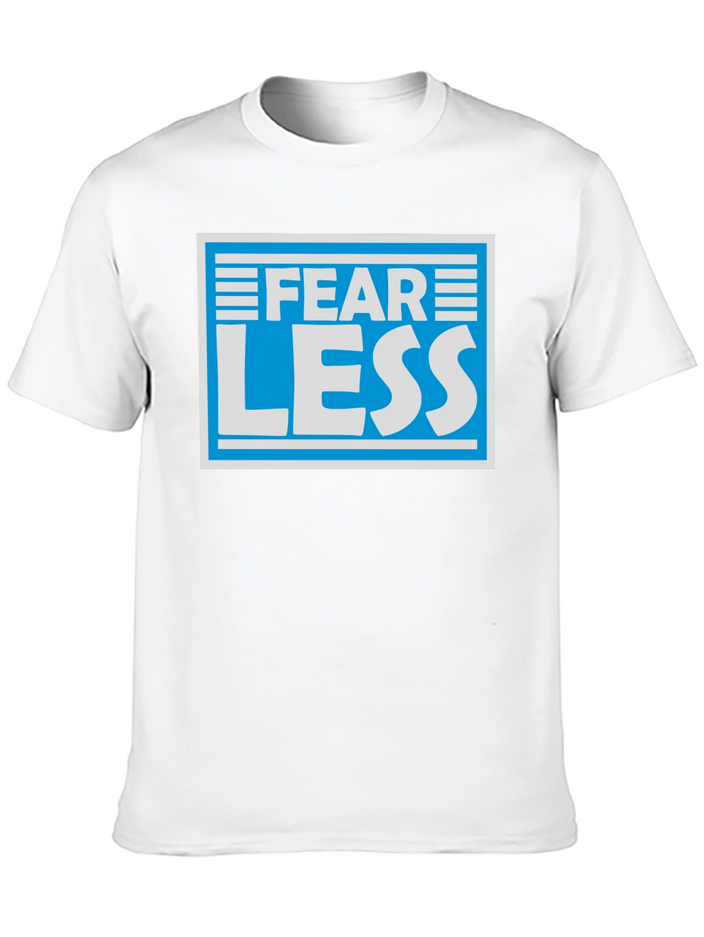 Fear Less Graphic T-Shirt - Blue & White Design