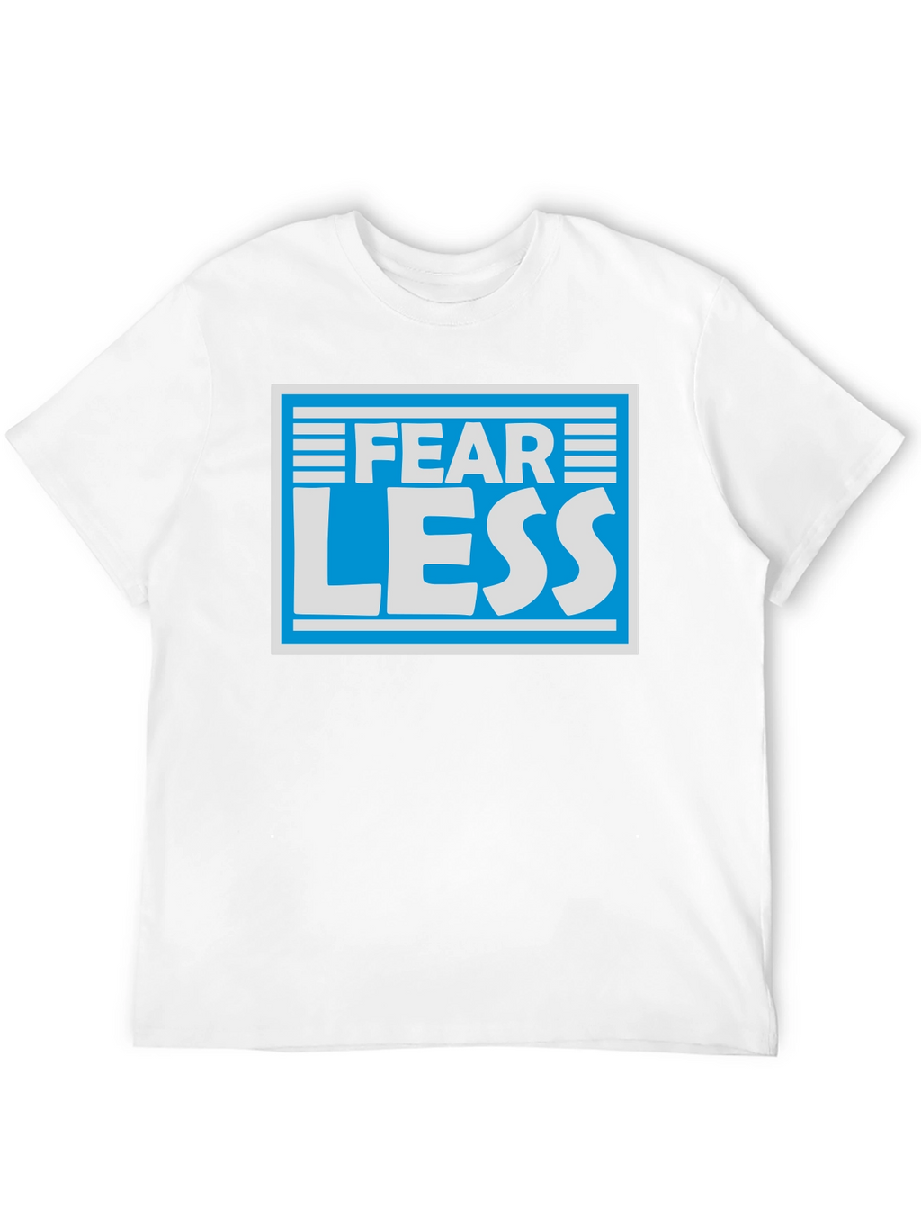 Fear Less Graphic T-Shirt - Blue & White Design