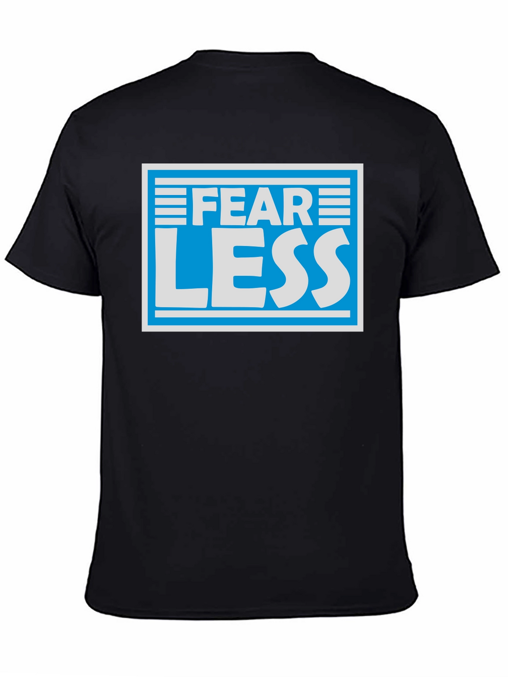 Fear Less Graphic T-Shirt - Blue & White Design