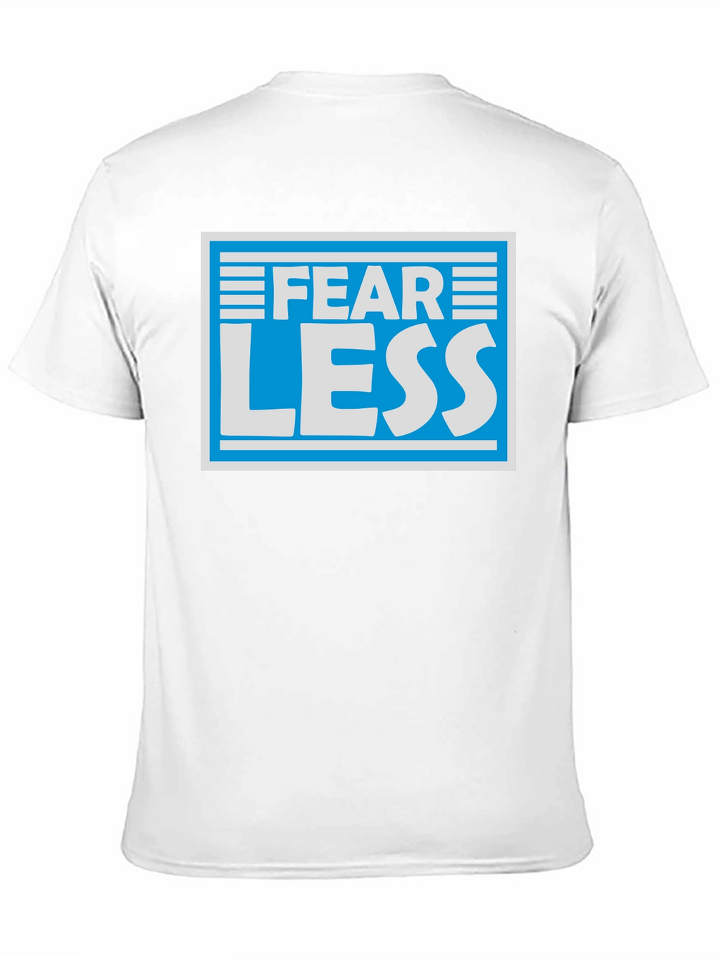 Fear Less Graphic T-Shirt - Blue & White Design