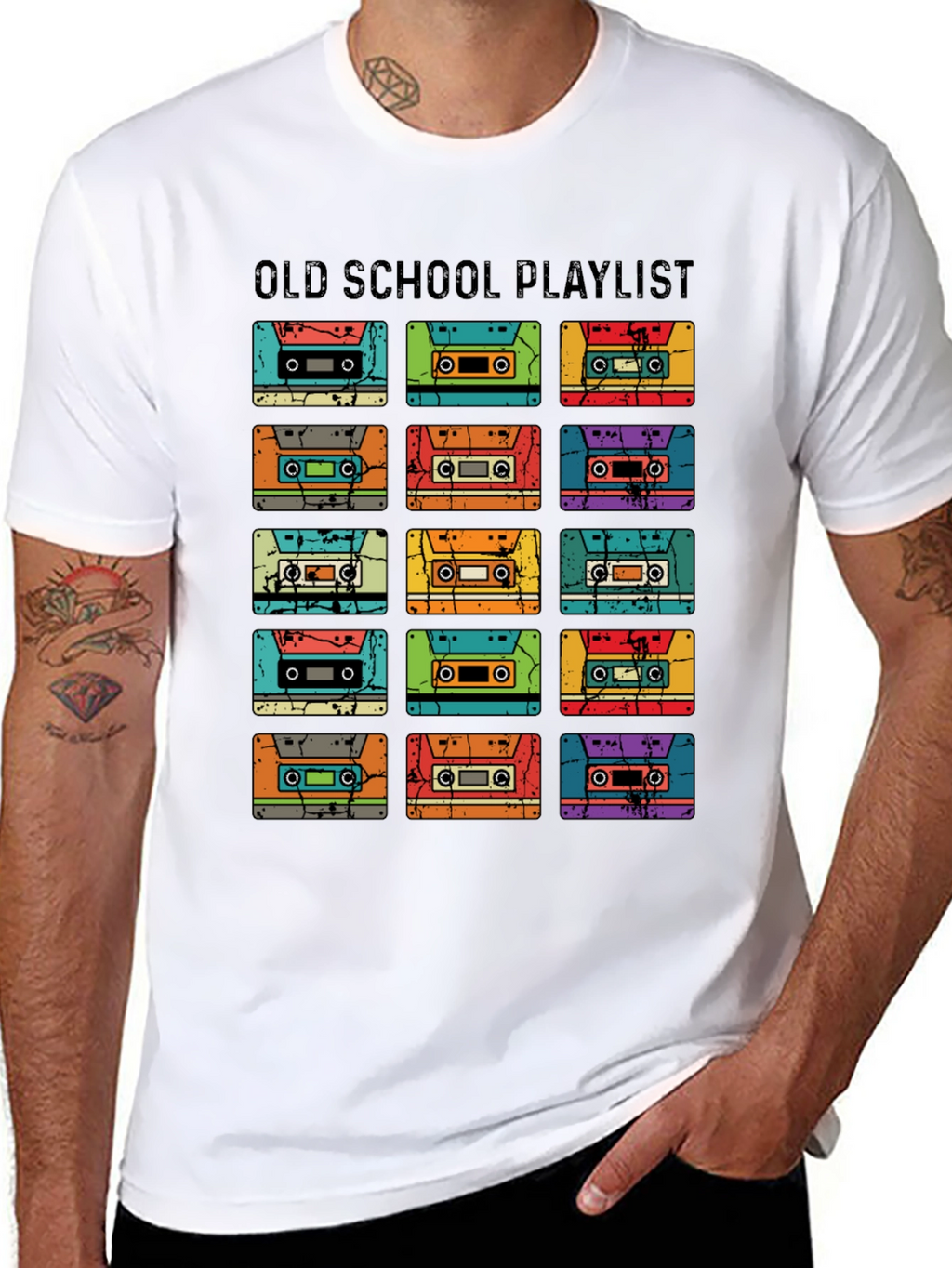 Old School Playlist Cassette Tape T-Shirt