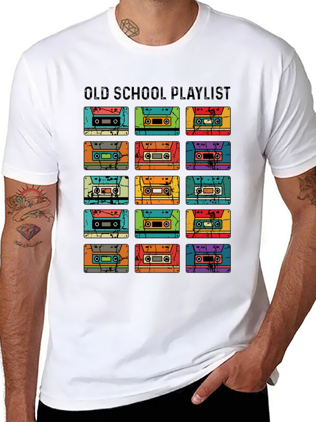 Old School Playlist Cassette Tape T-Shirt