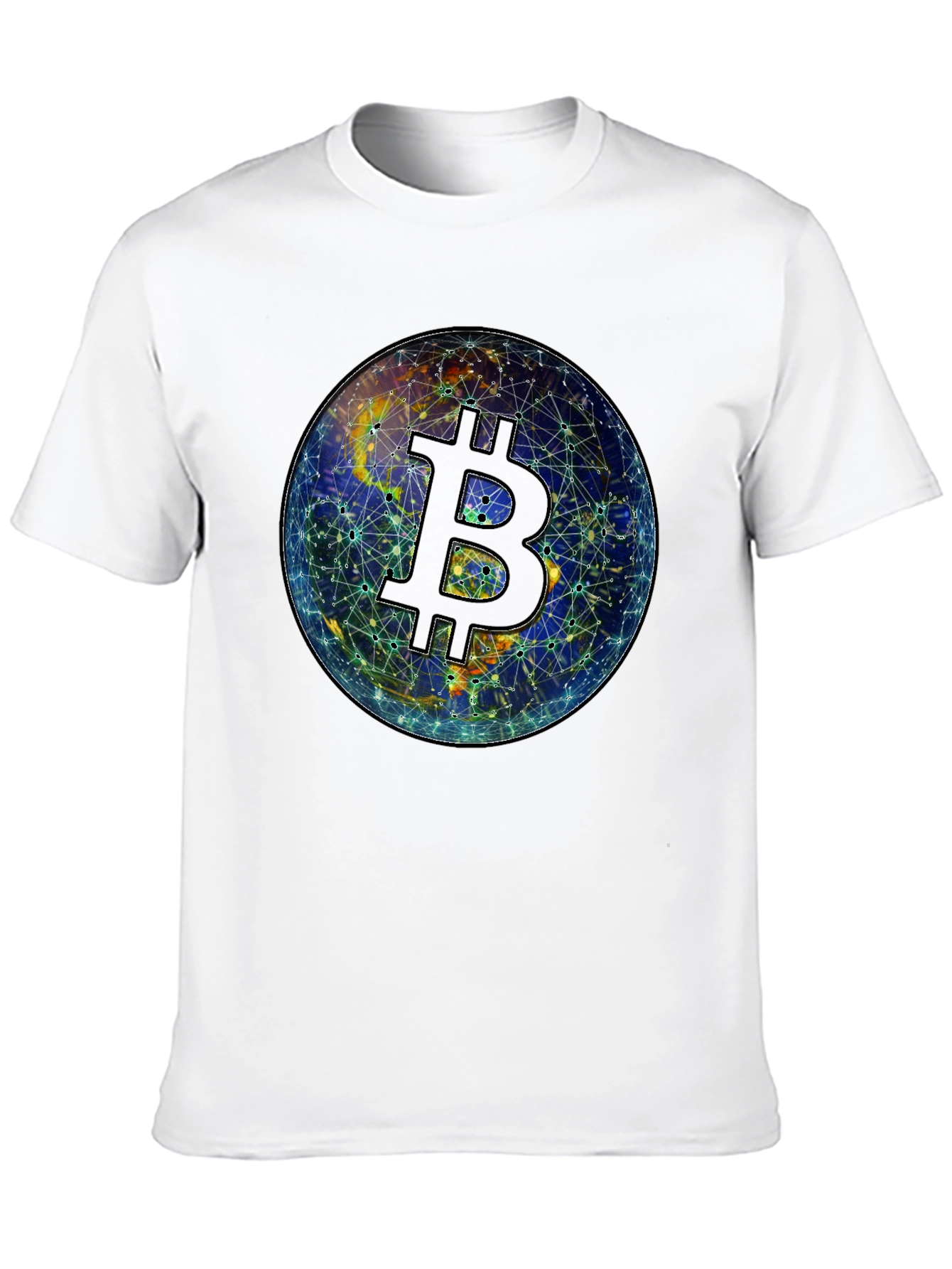 Bitcoin Globe Graphic Tee - Crypto Currency Shirt
