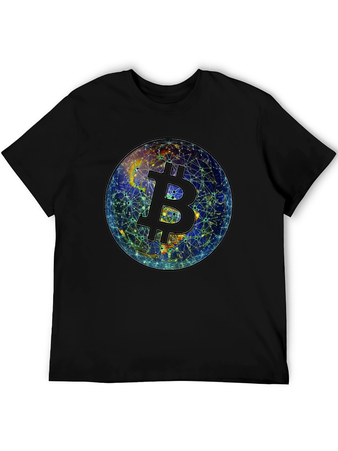 Bitcoin Globe Graphic Tee - Crypto Currency Shirt