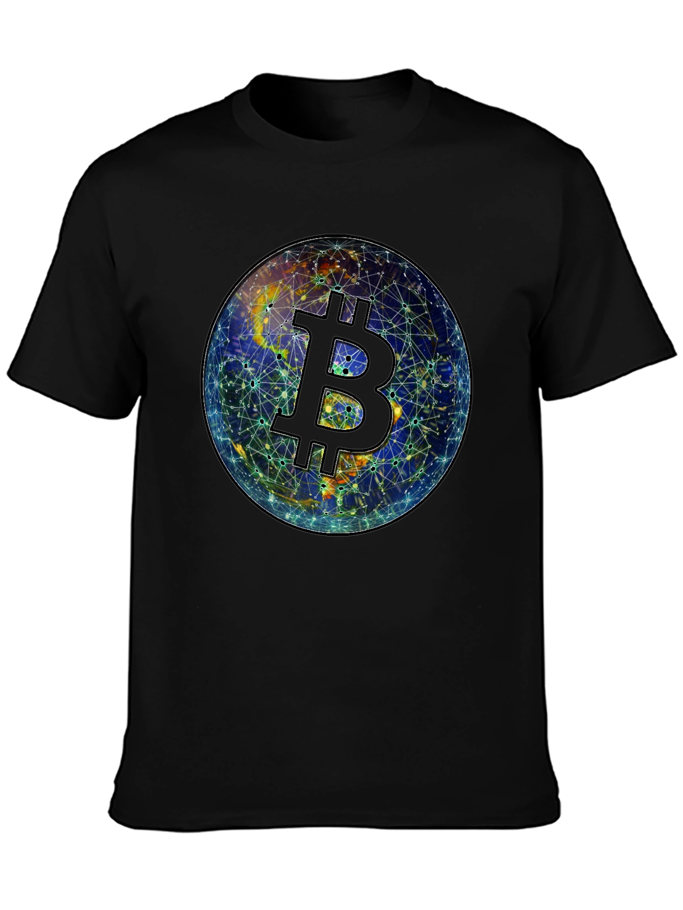 Bitcoin Globe Graphic Tee - Crypto Currency Shirt