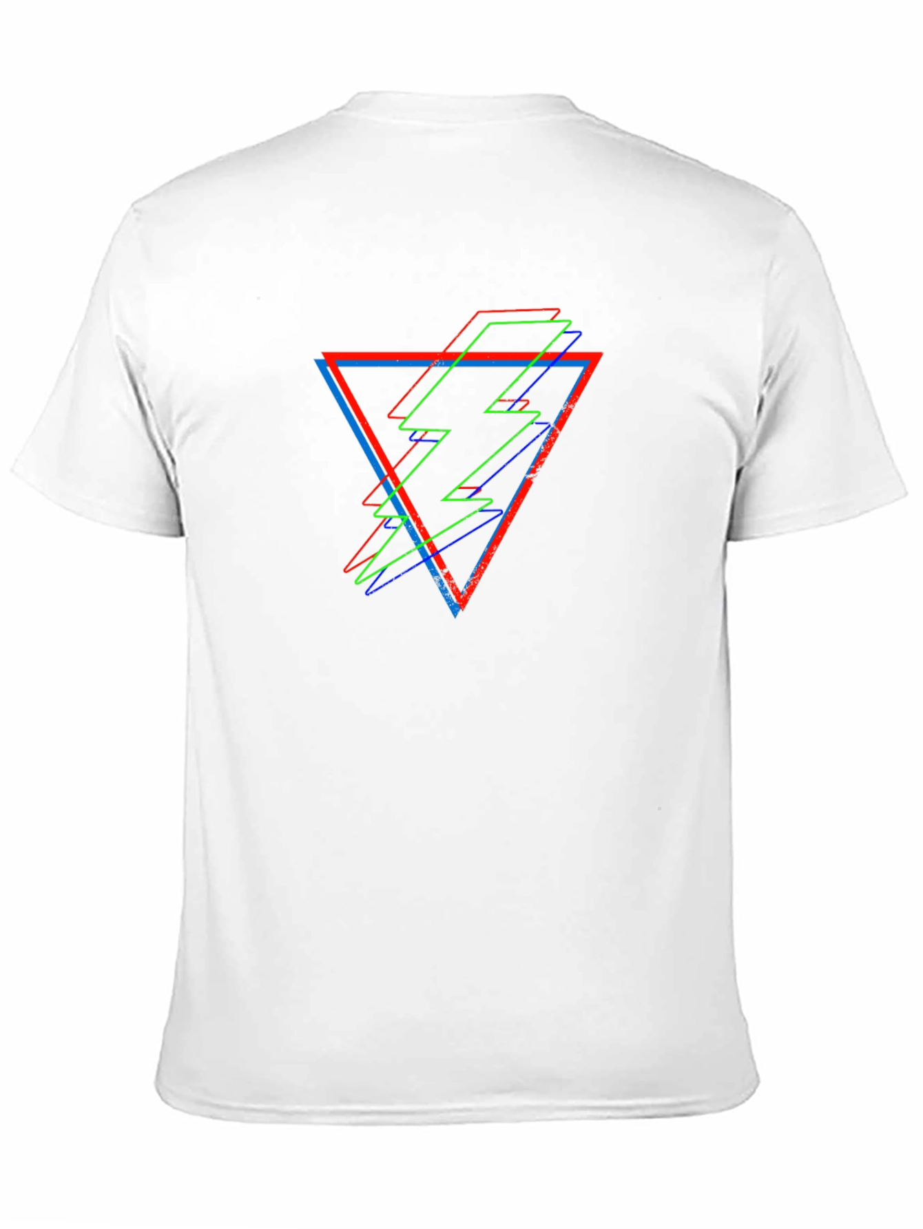 Geometric Lightning Bolt Graphic Tee - Black