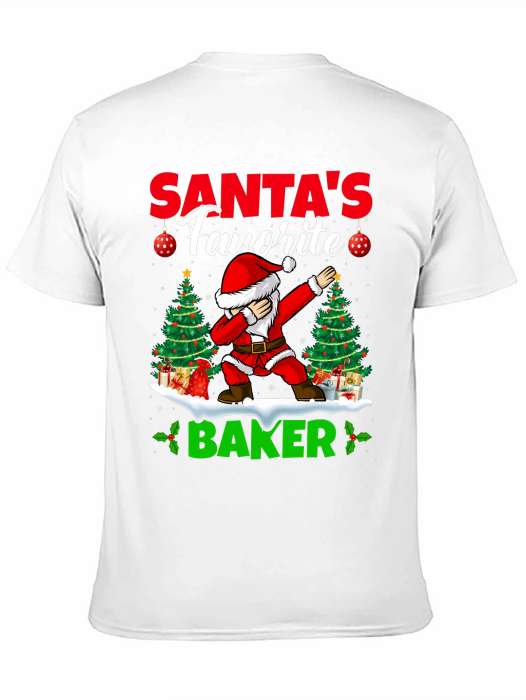 Santas Favorite Baker T-Shirt: Holiday Dabbing Santa Tee