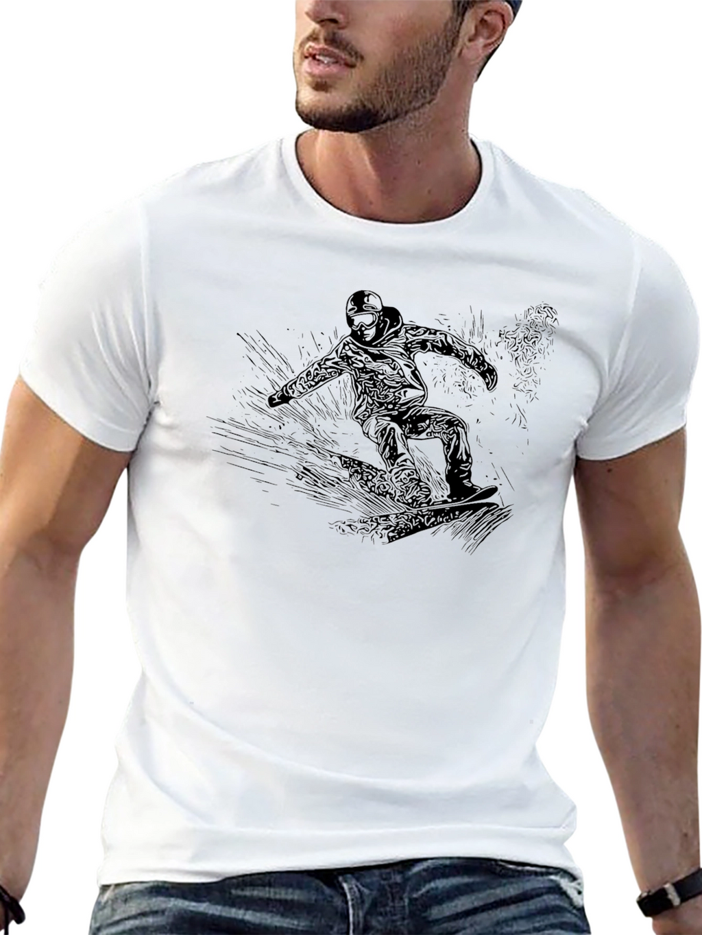 Snowboarder Graphic Black T-Shirt