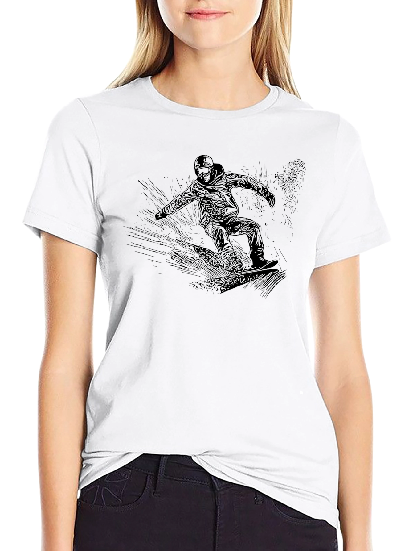 Snowboarder Graphic Black T-Shirt