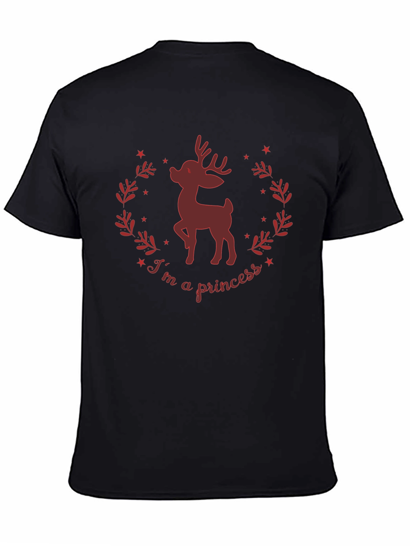 Im A Princess Deer Graphic Tee - Black