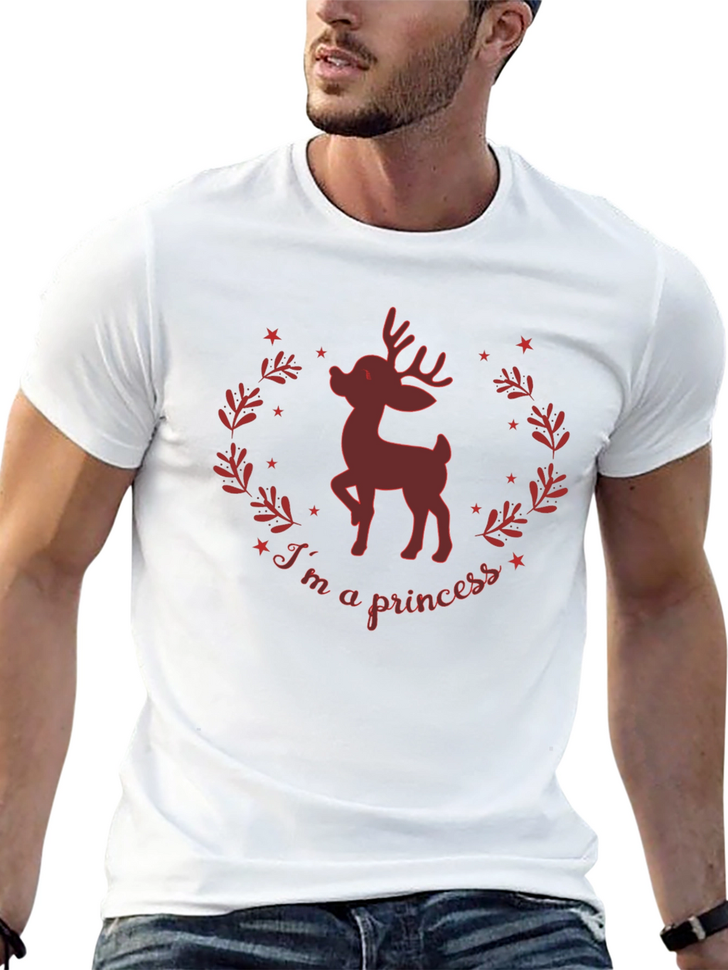 Im A Princess Deer Graphic Tee - Black