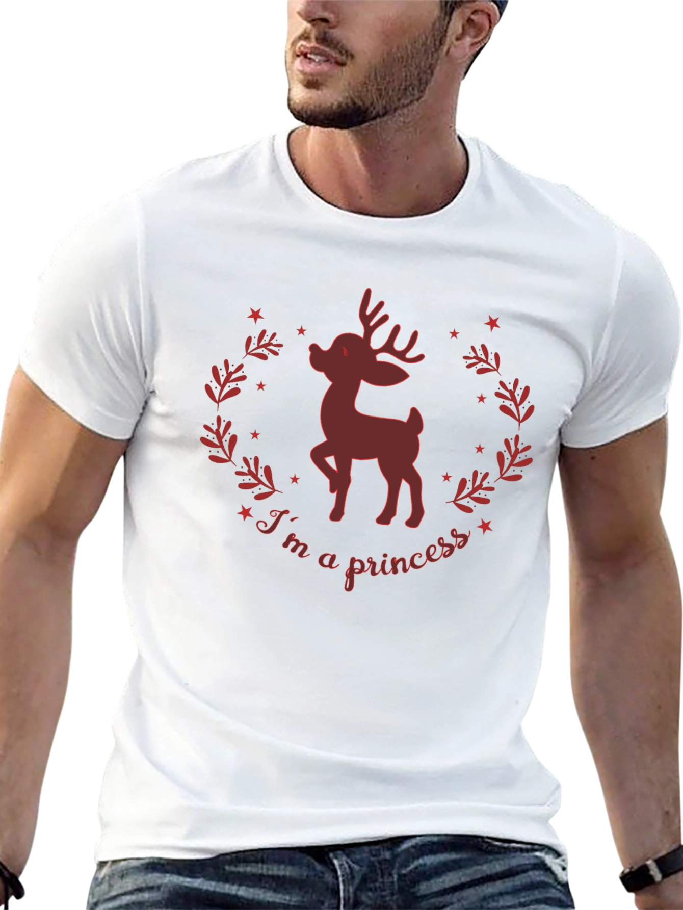 Im A Princess Deer Graphic Tee - Black