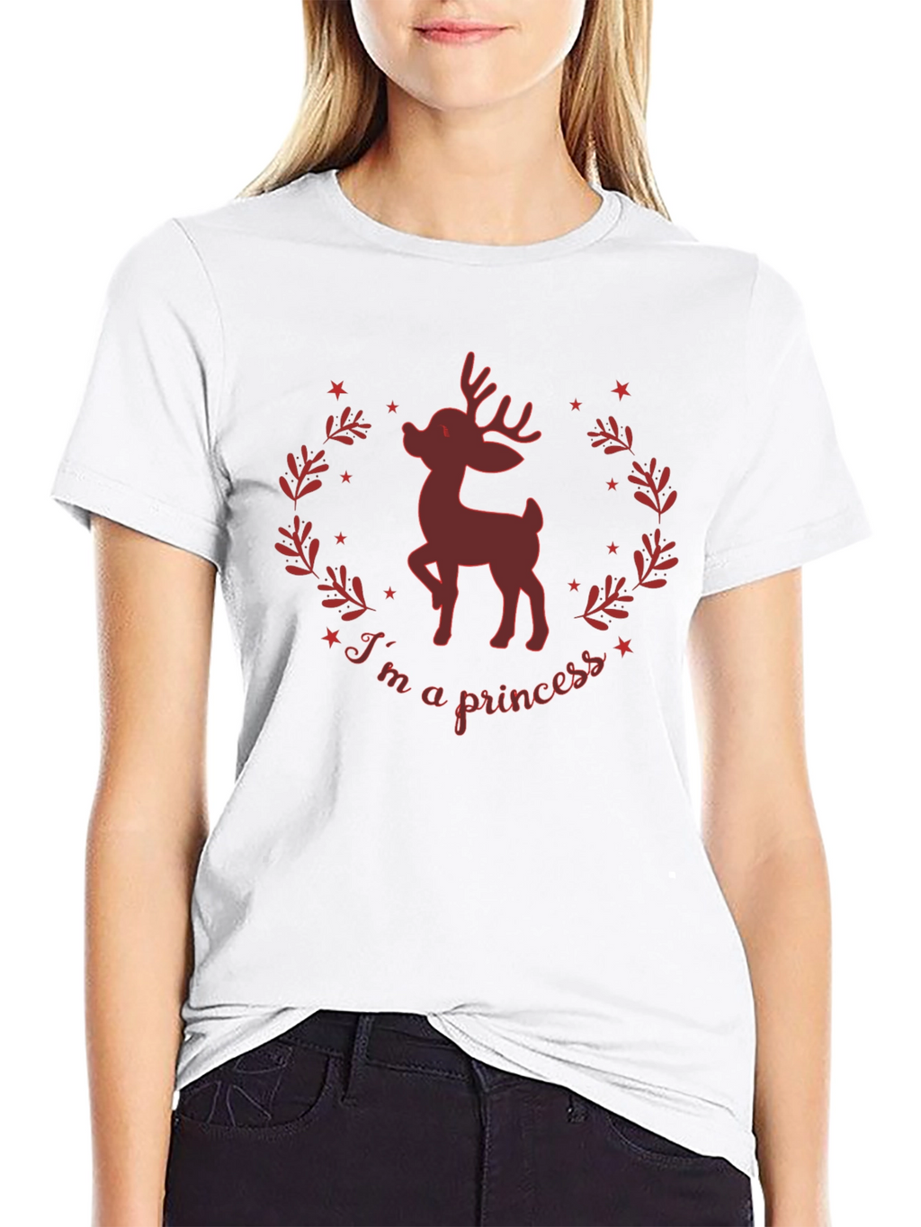 Im A Princess Deer Graphic Tee - Black
