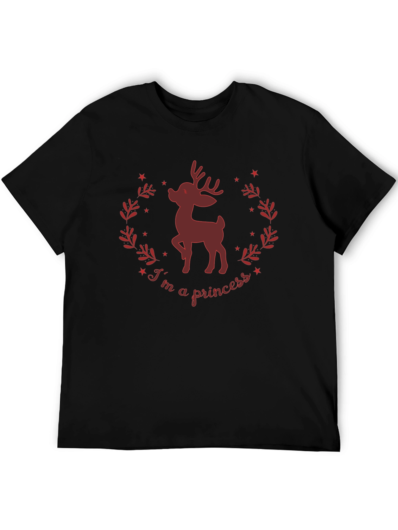 Im A Princess Deer Graphic Tee - Black