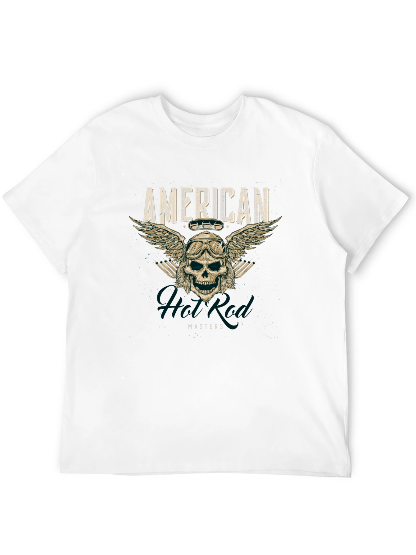 American Hot Rod Masters T-Shirt Skull Wings