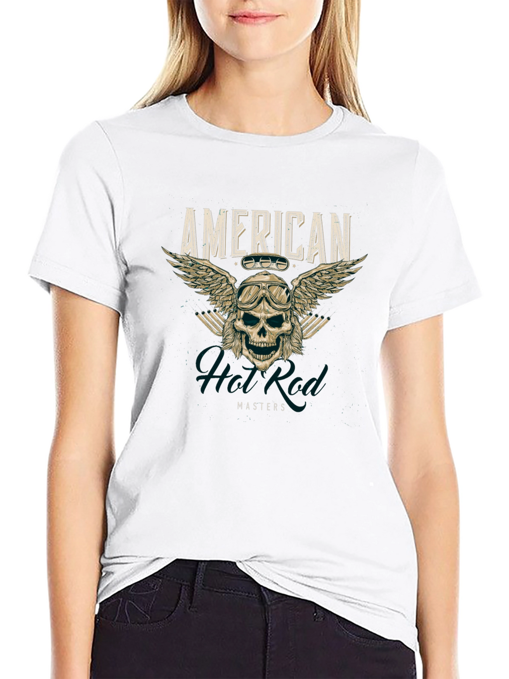 American Hot Rod Masters T-Shirt Skull Wings