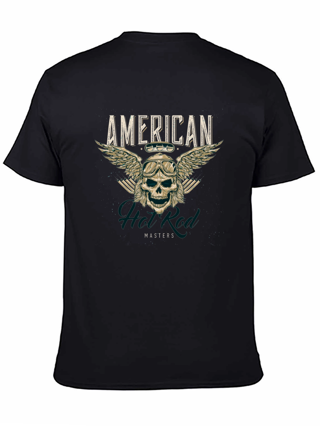 American Hot Rod Masters T-Shirt Skull Wings