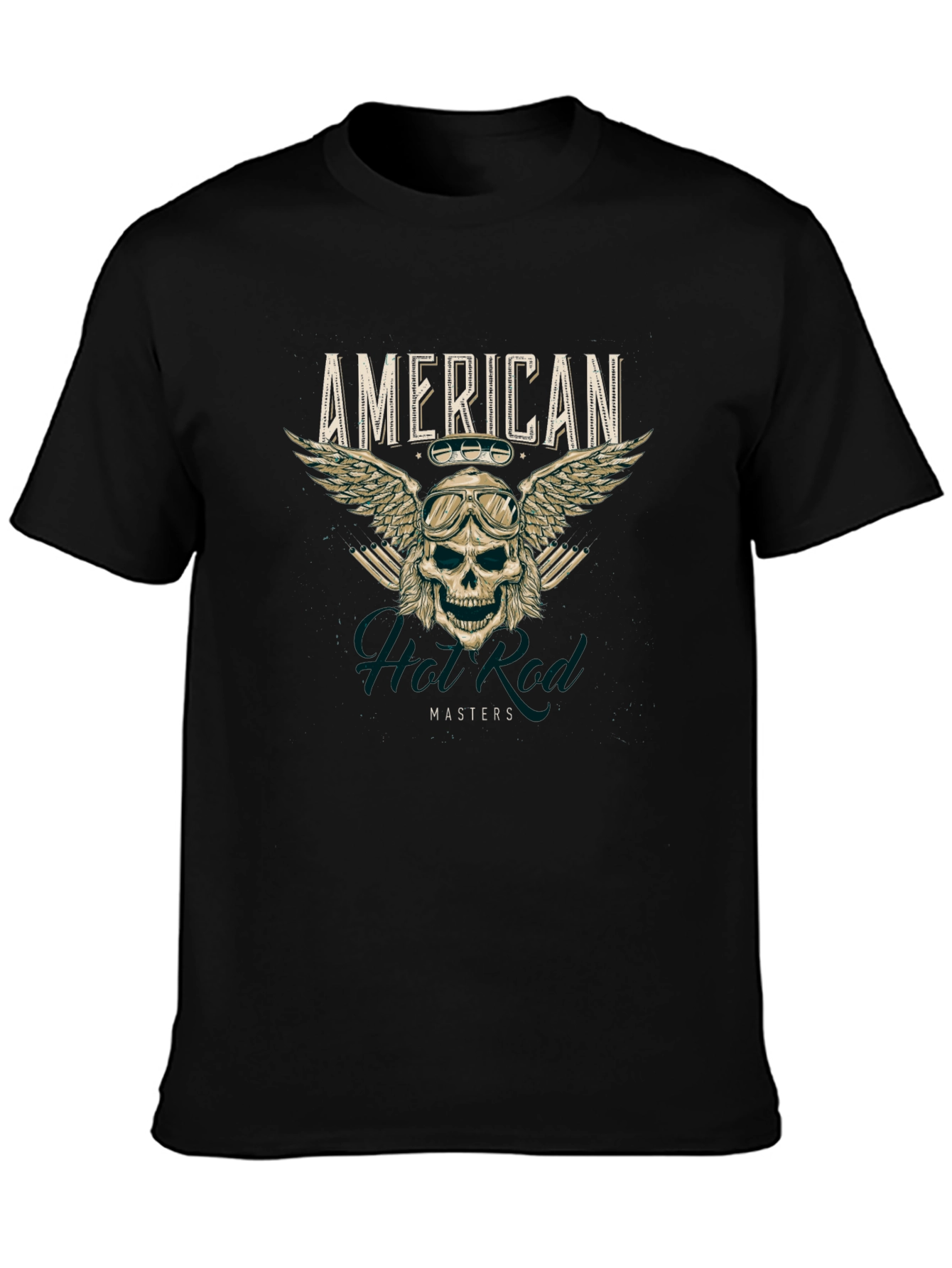 American Hot Rod Masters T-Shirt Skull Wings