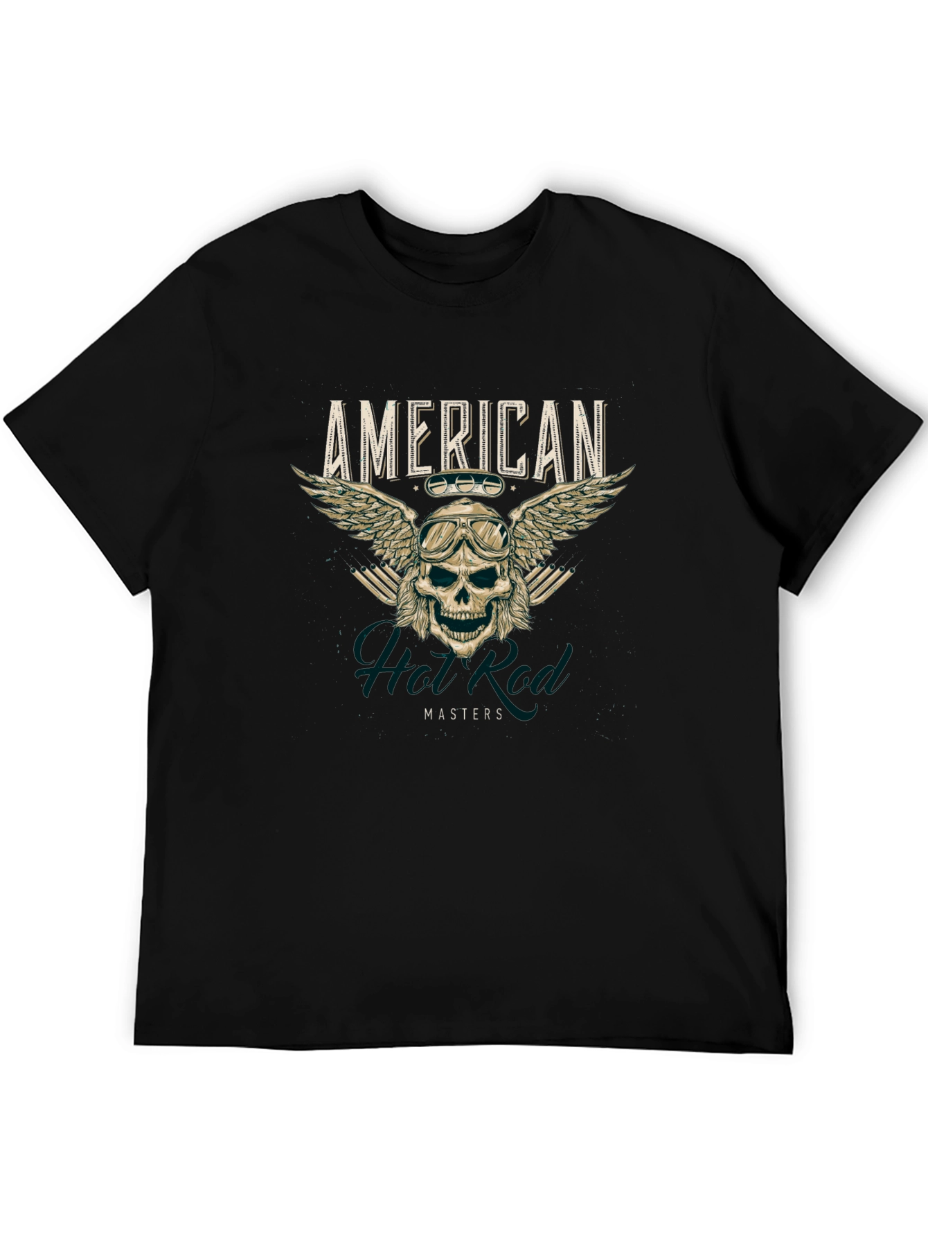 American Hot Rod Masters T-Shirt Skull Wings