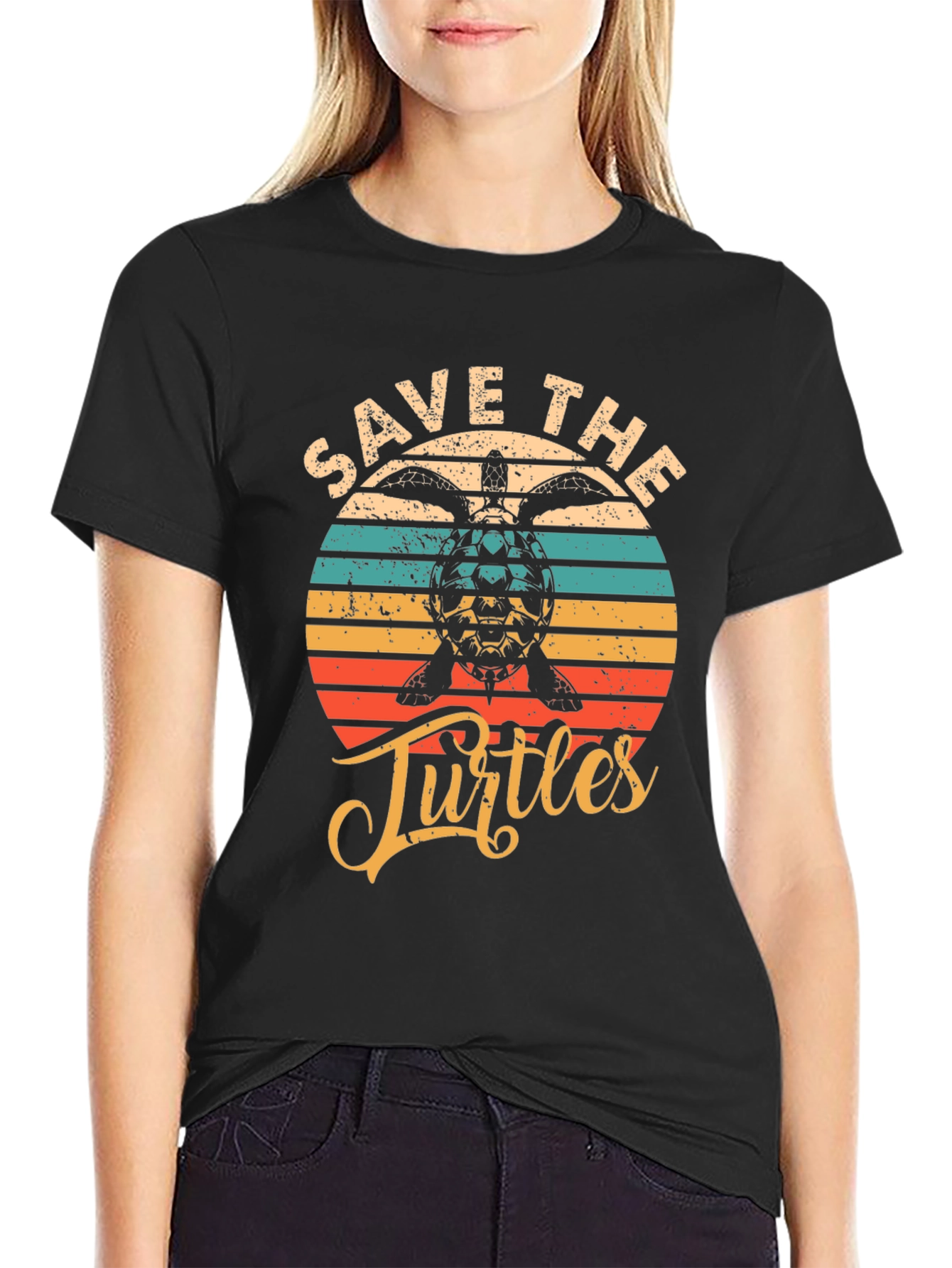 Save the Turtles Graphic Tee - Retro Style