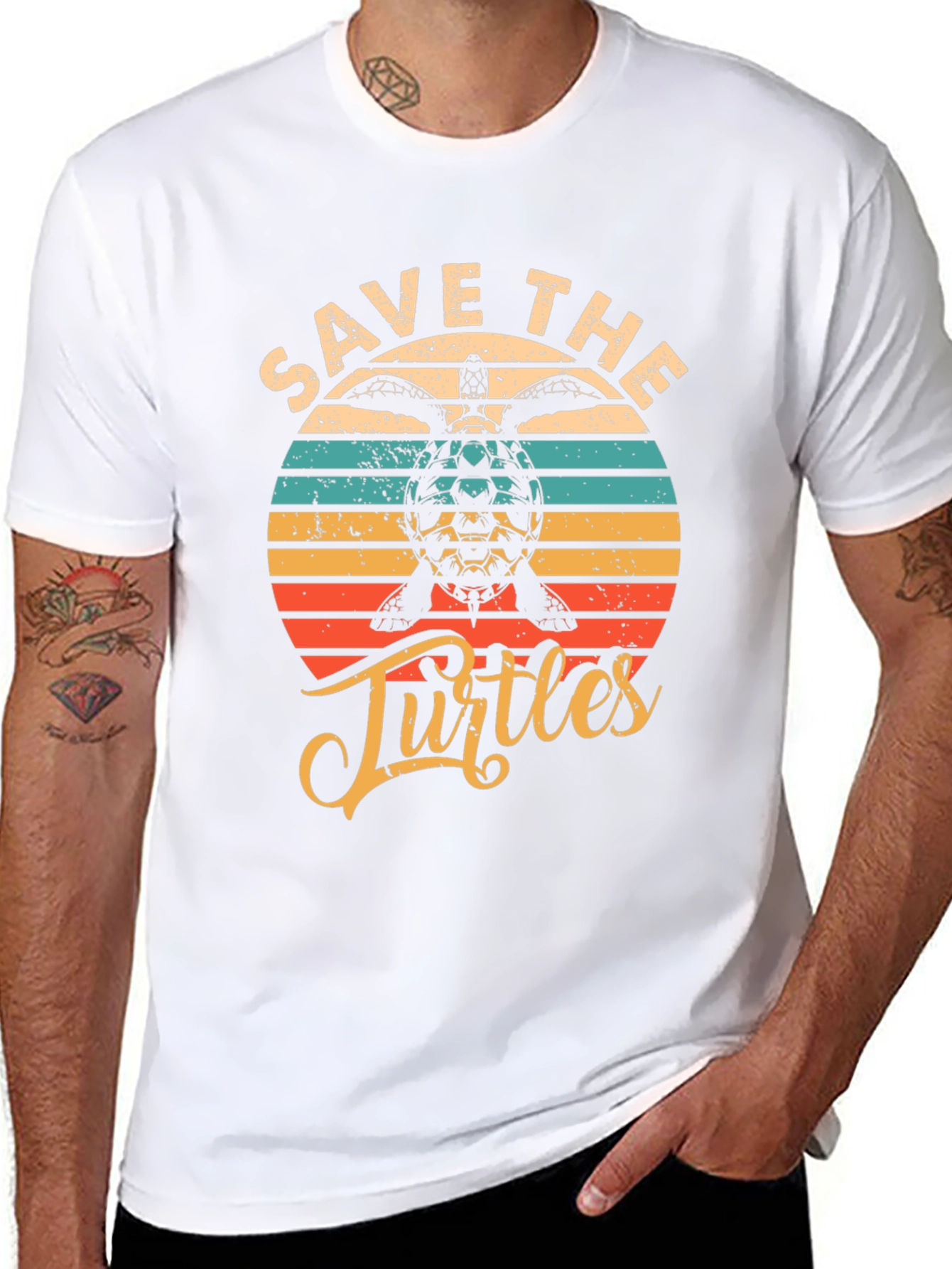 Save the Turtles Graphic Tee - Retro Style