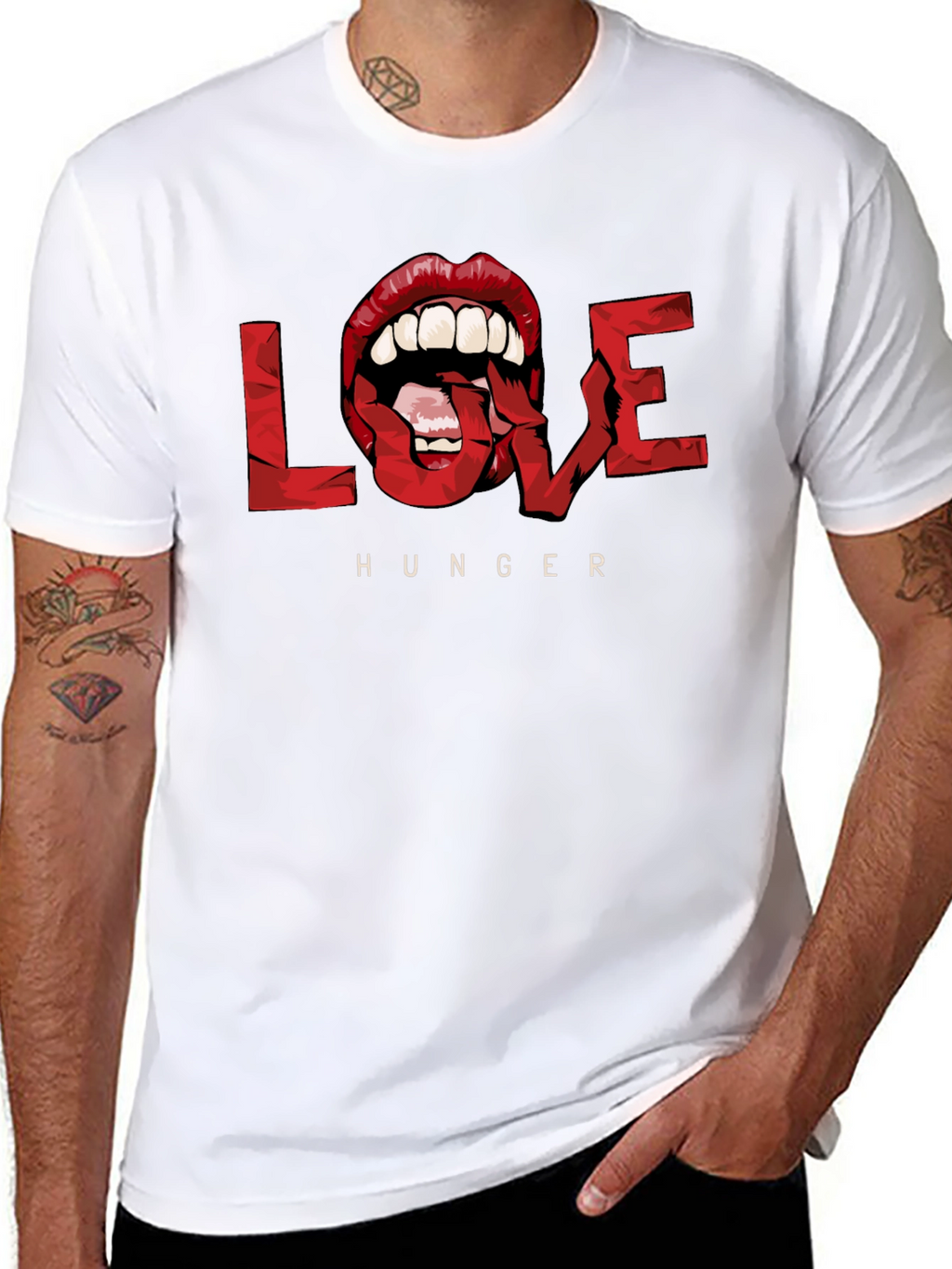 Love Hunger Graphic Tee - Bold Lip Design