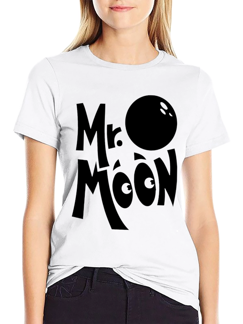 Mr. Moon Graphic Tee - Black Bowling Ball Design