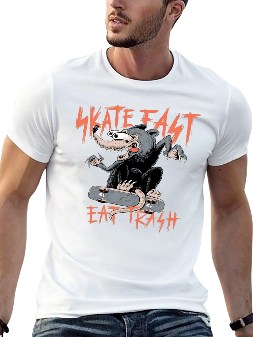 Skate Fast Eat Trash Graphic Tee