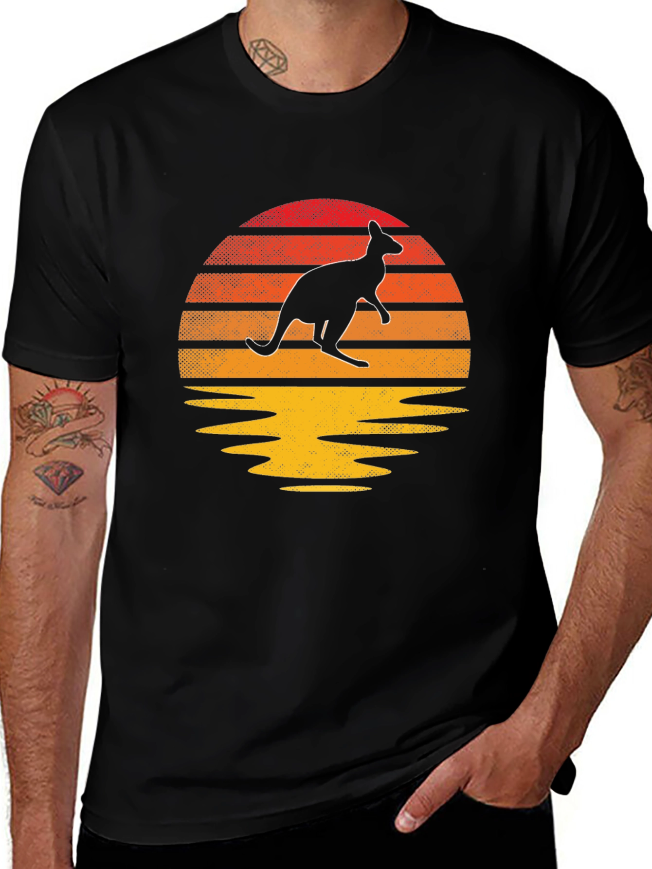 Retro Kangaroo Sunset T-Shirt
