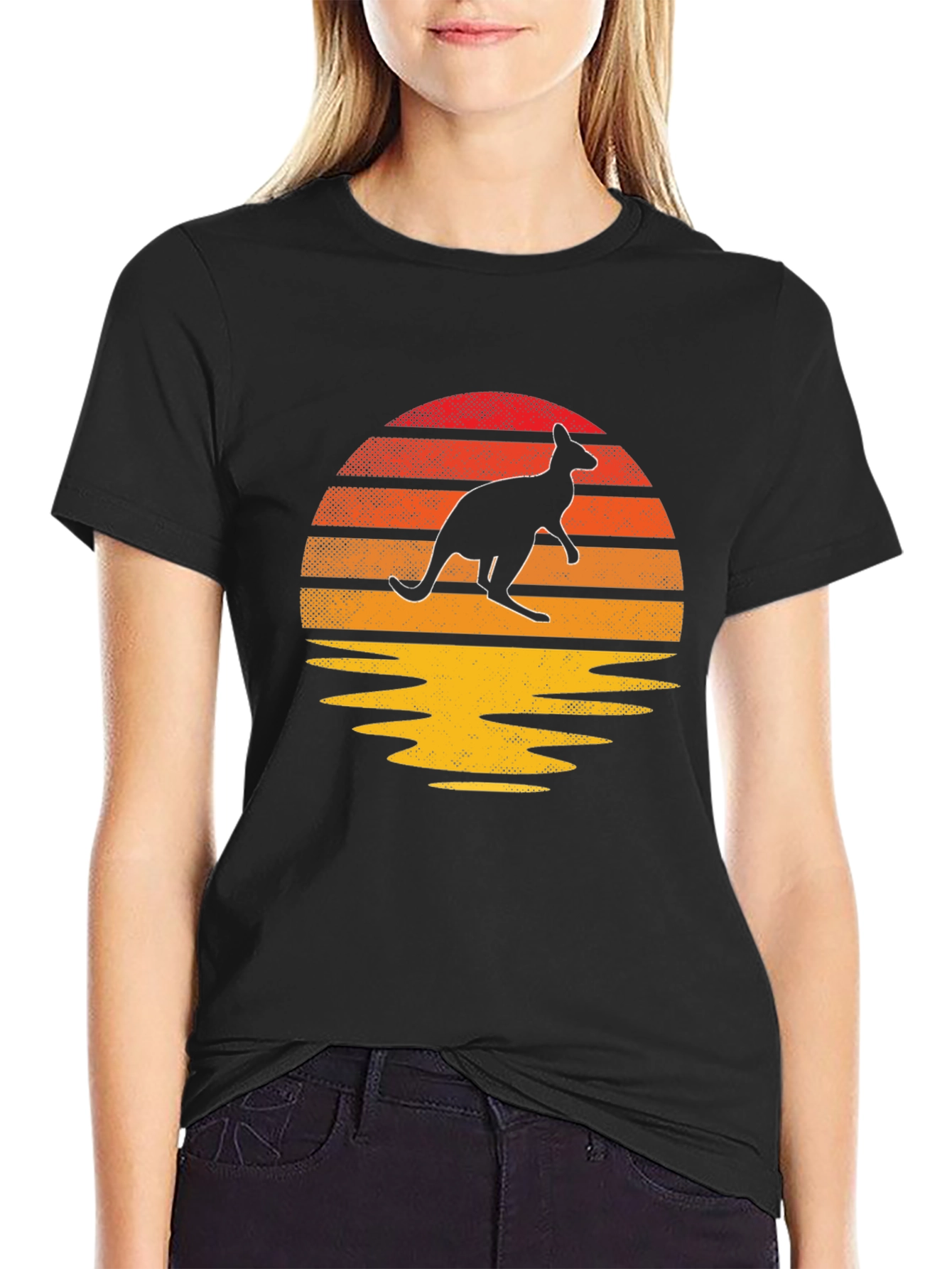 Retro Kangaroo Sunset T-Shirt