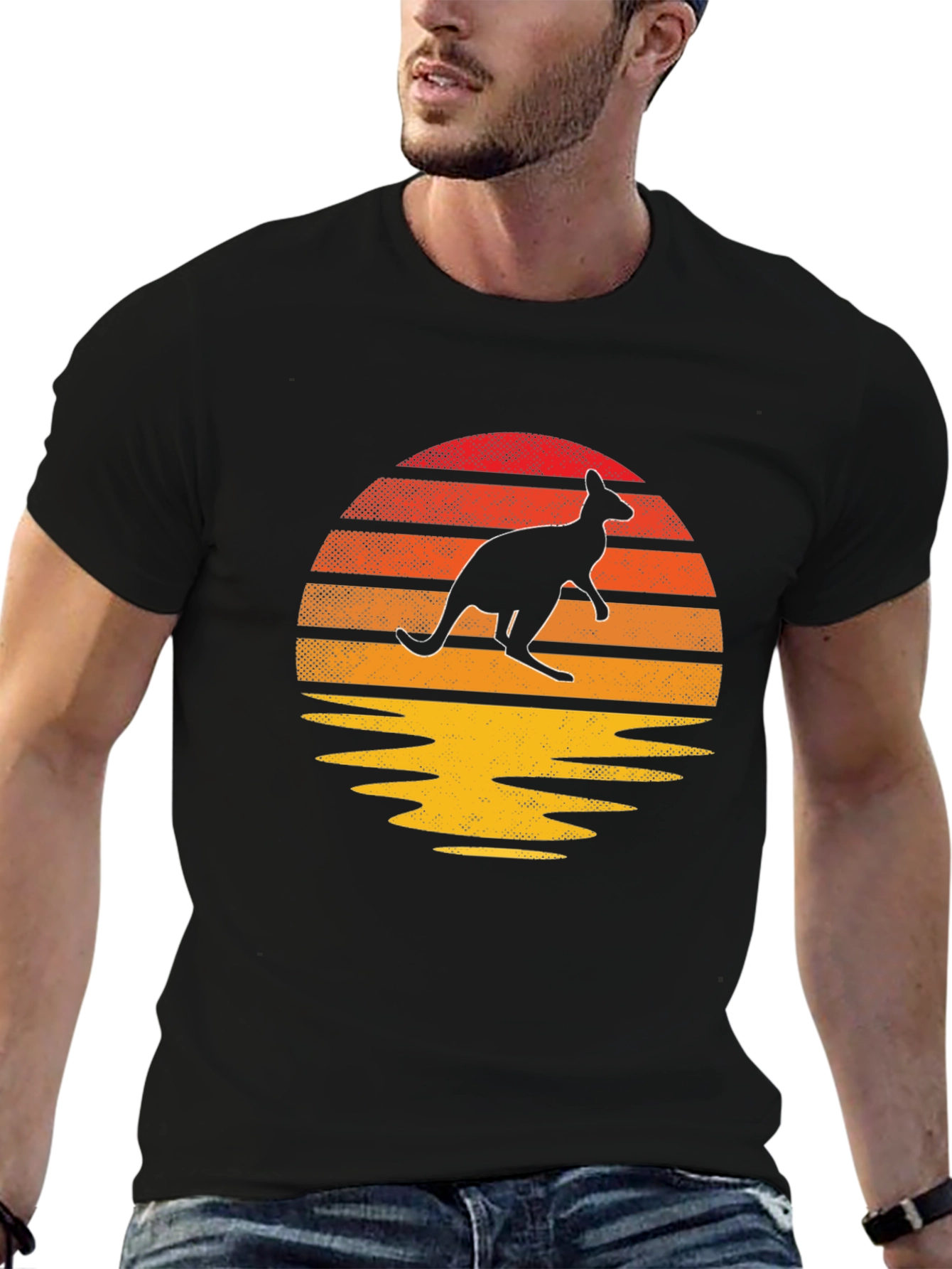 Retro Kangaroo Sunset T-Shirt