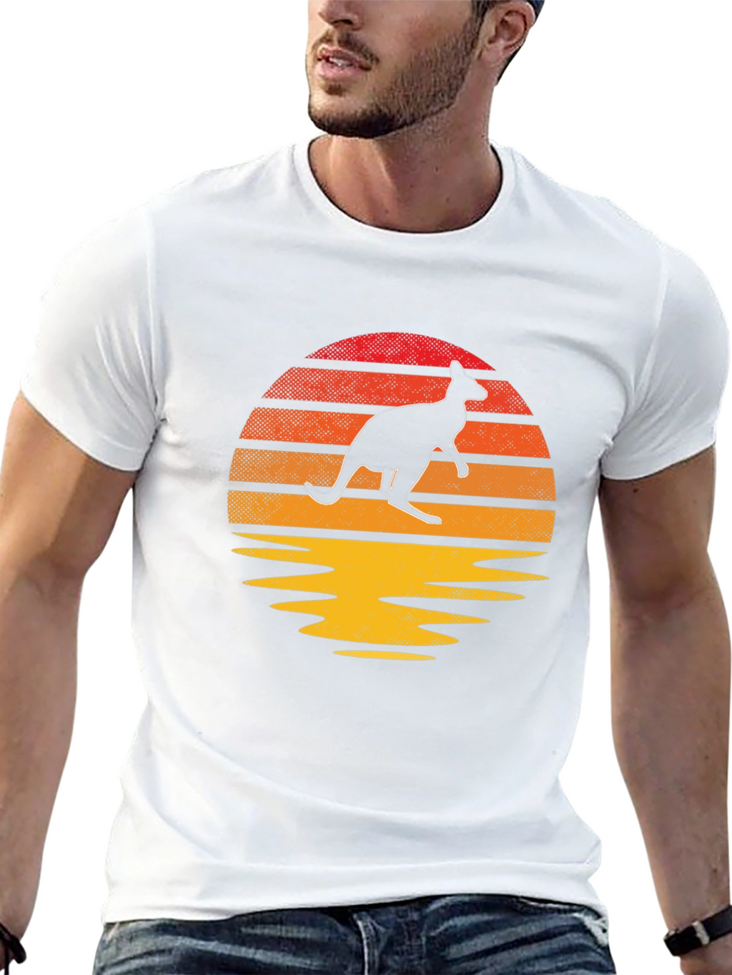 Retro Kangaroo Sunset T-Shirt