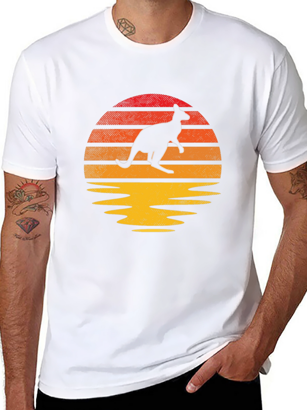 Retro Kangaroo Sunset T-Shirt