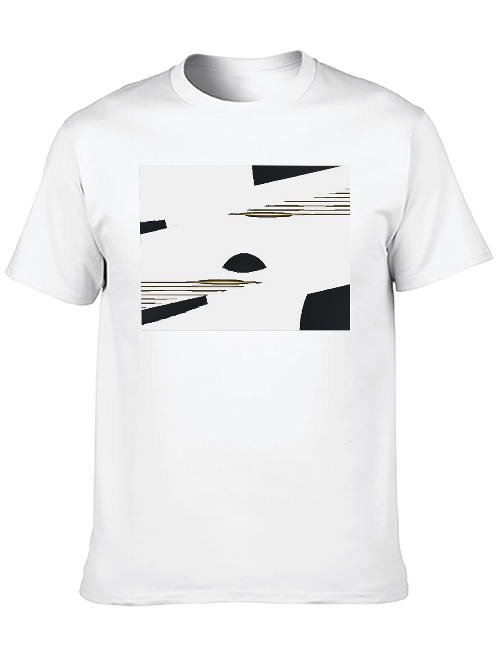 Abstract Geometric Graphic Tee - Black