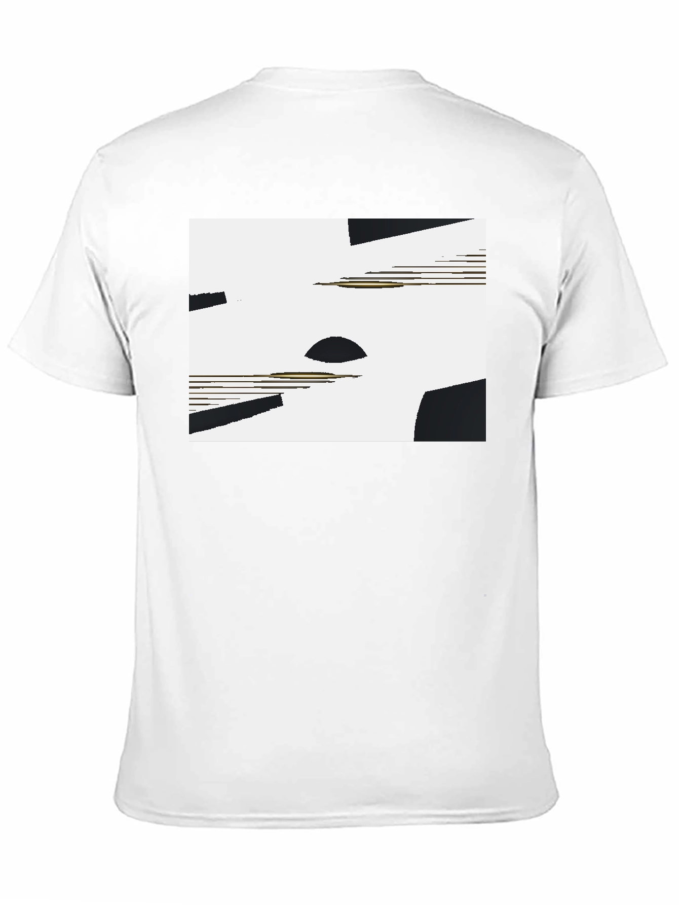 Abstract Geometric Graphic Tee - Black