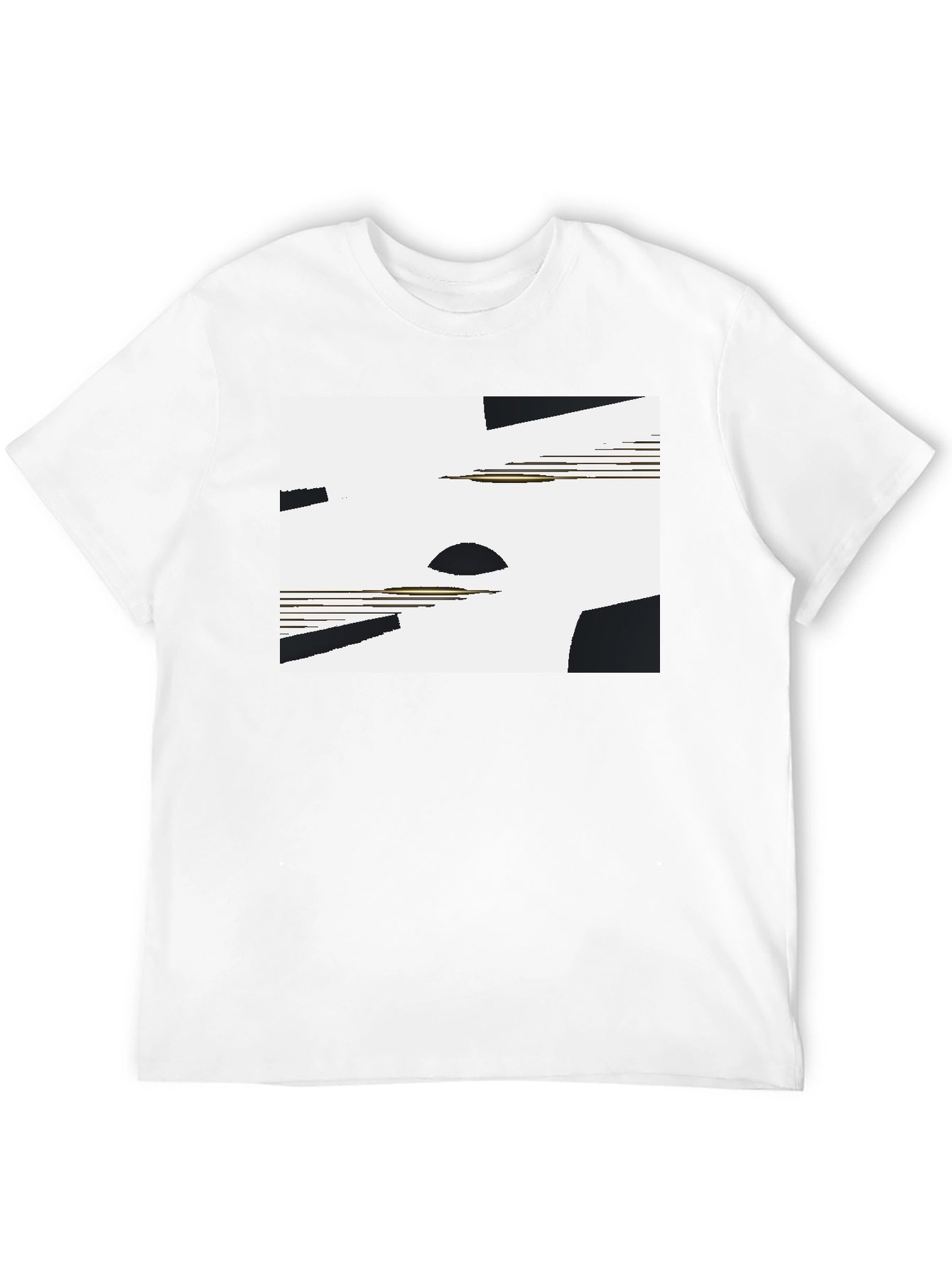 Abstract Geometric Graphic Tee - Black