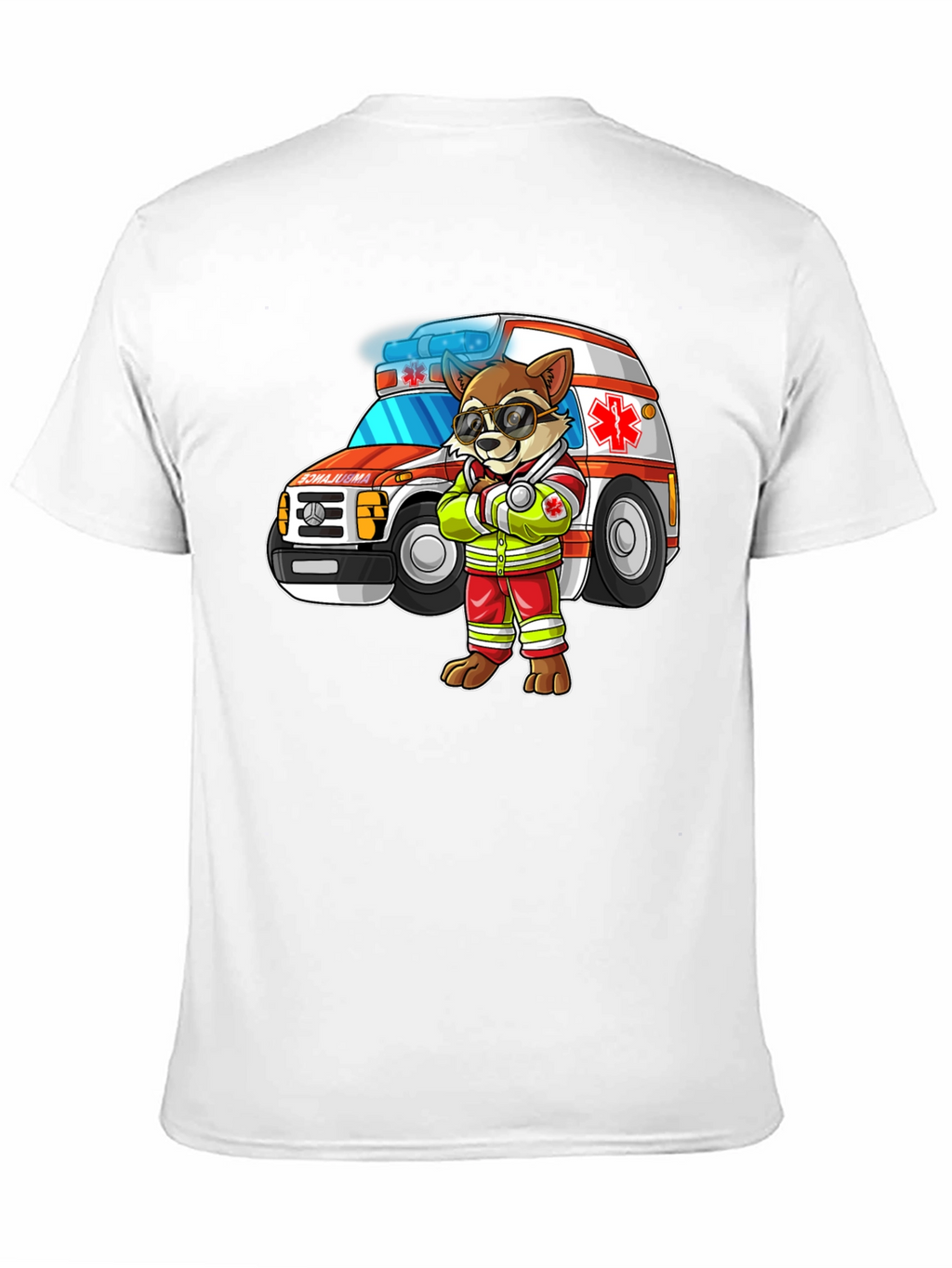 Cartoon Ambulance Dog T-Shirt