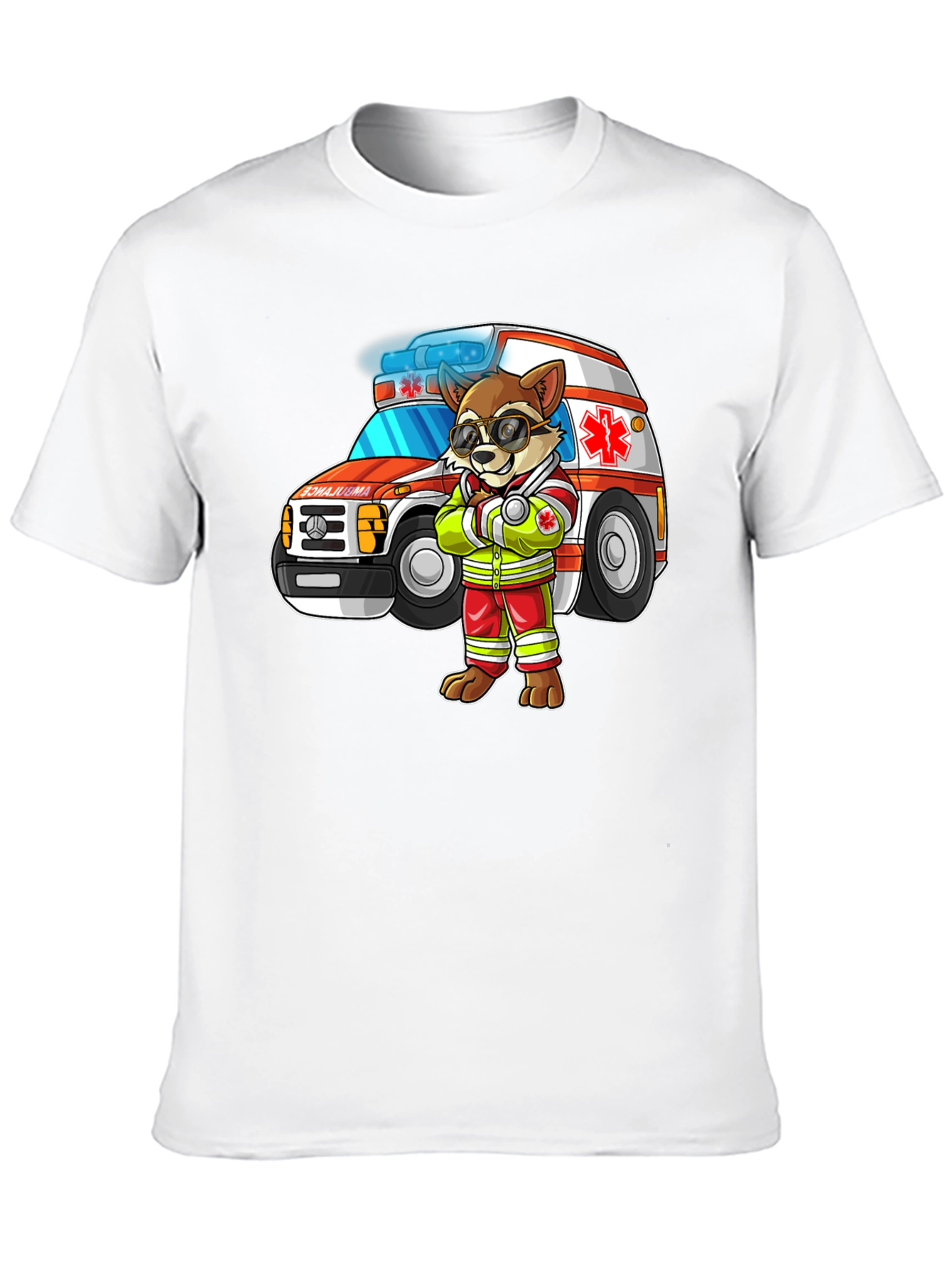 Cartoon Ambulance Dog T-Shirt