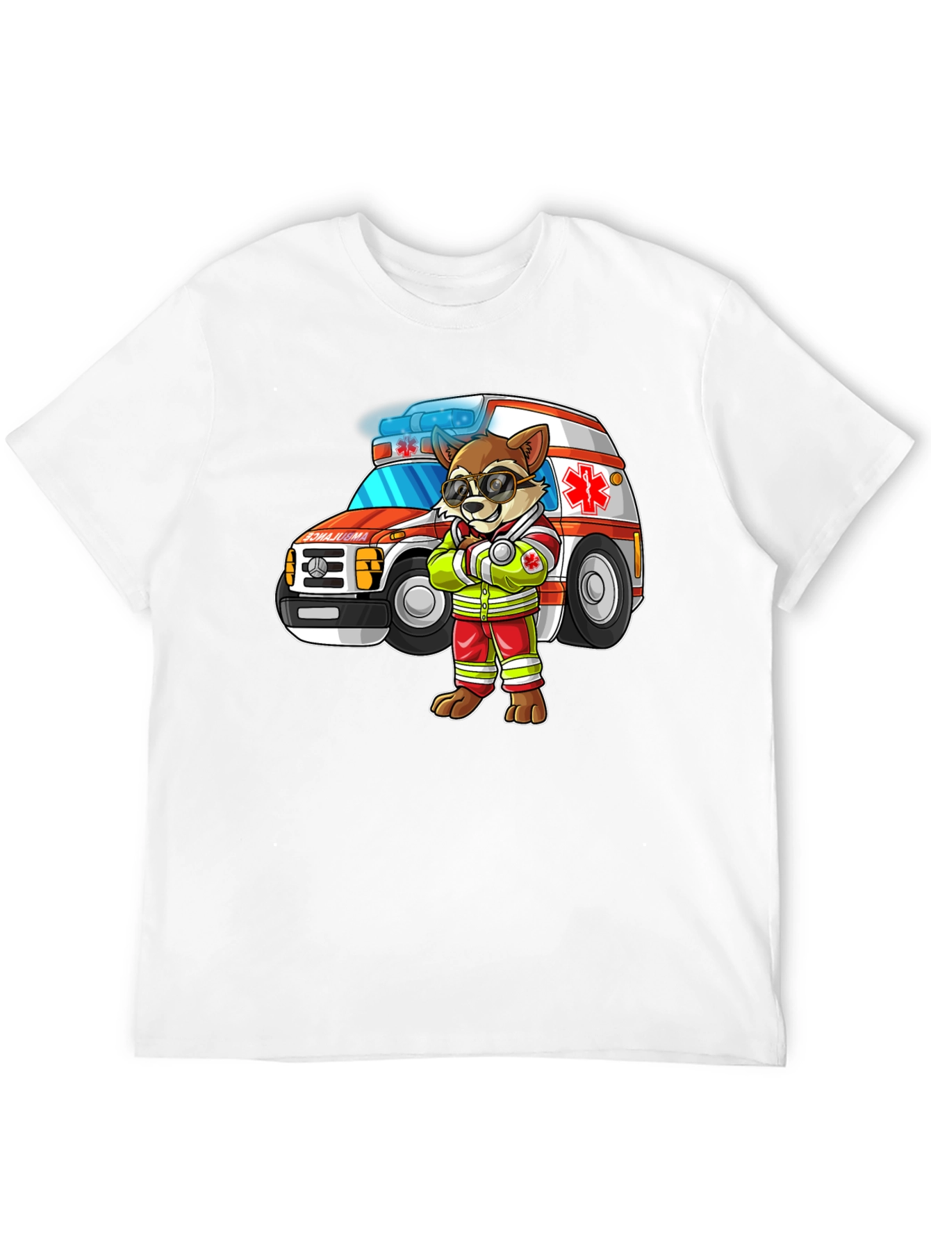 Cartoon Ambulance Dog T-Shirt
