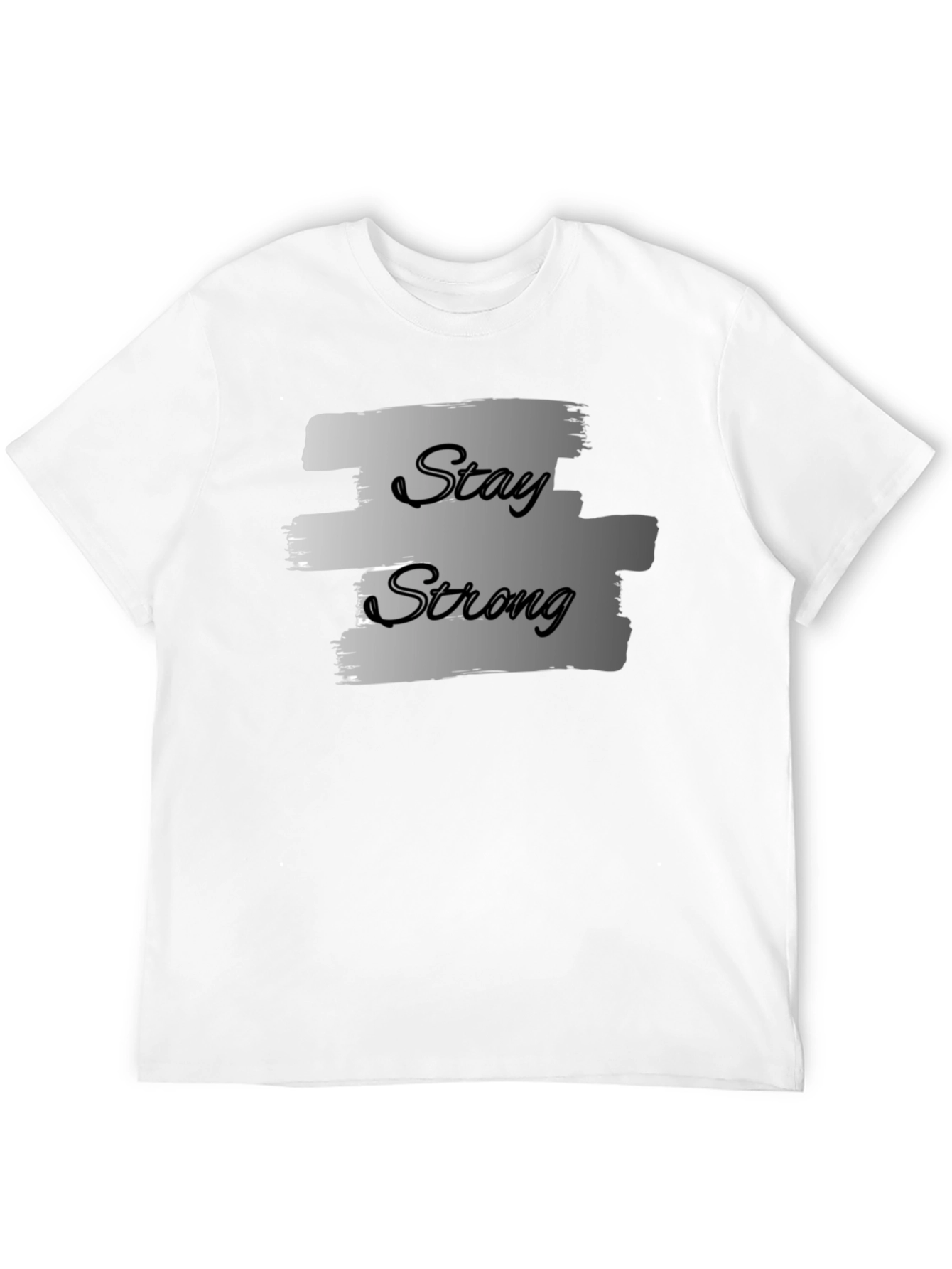 Stay Strong Graphic Print Black T-Shirt