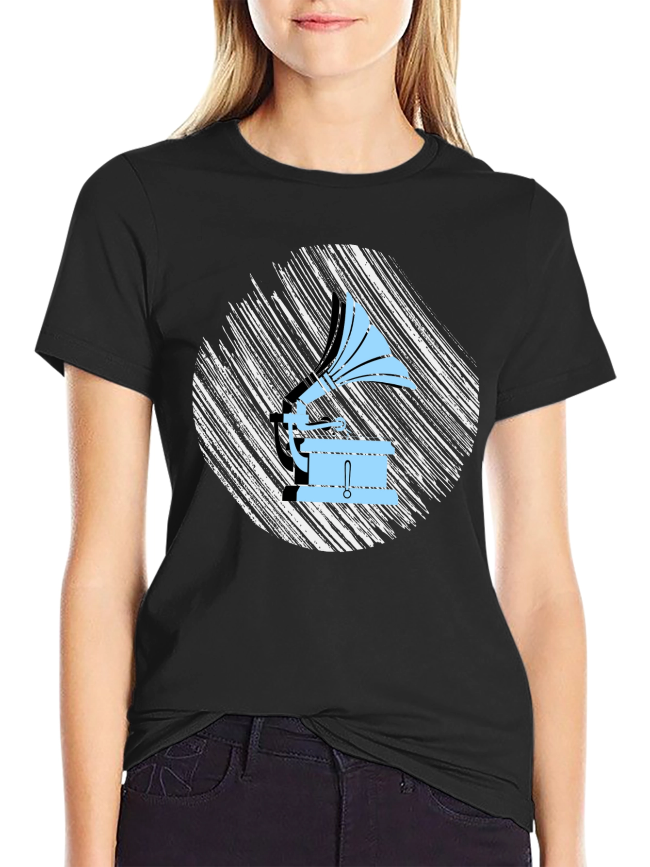 Vintage Gramophone T-Shirt - Retro Music Lover Tee
