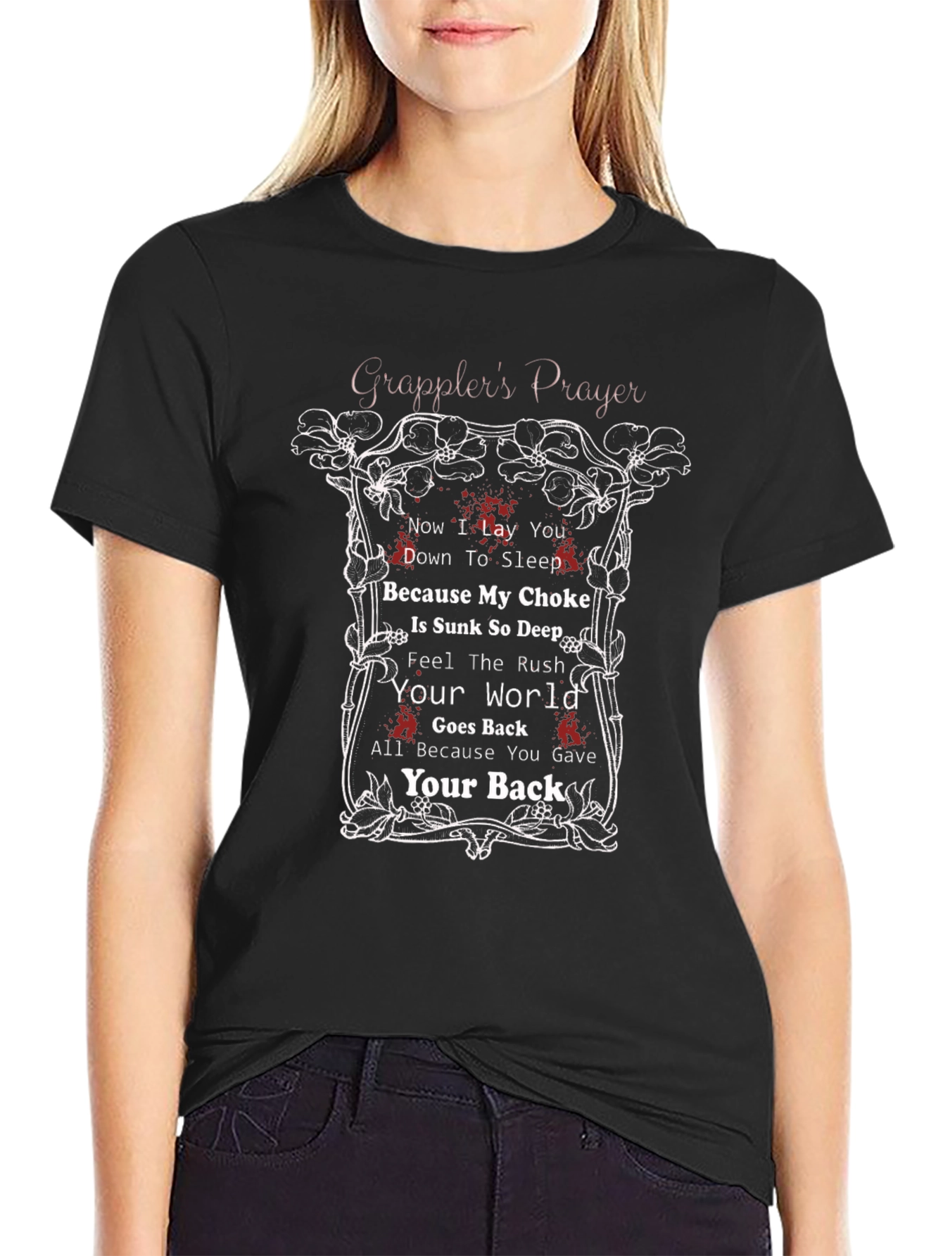 Grapplers Prayer Black Graphic T-Shirt MMA Jiu Jitsu