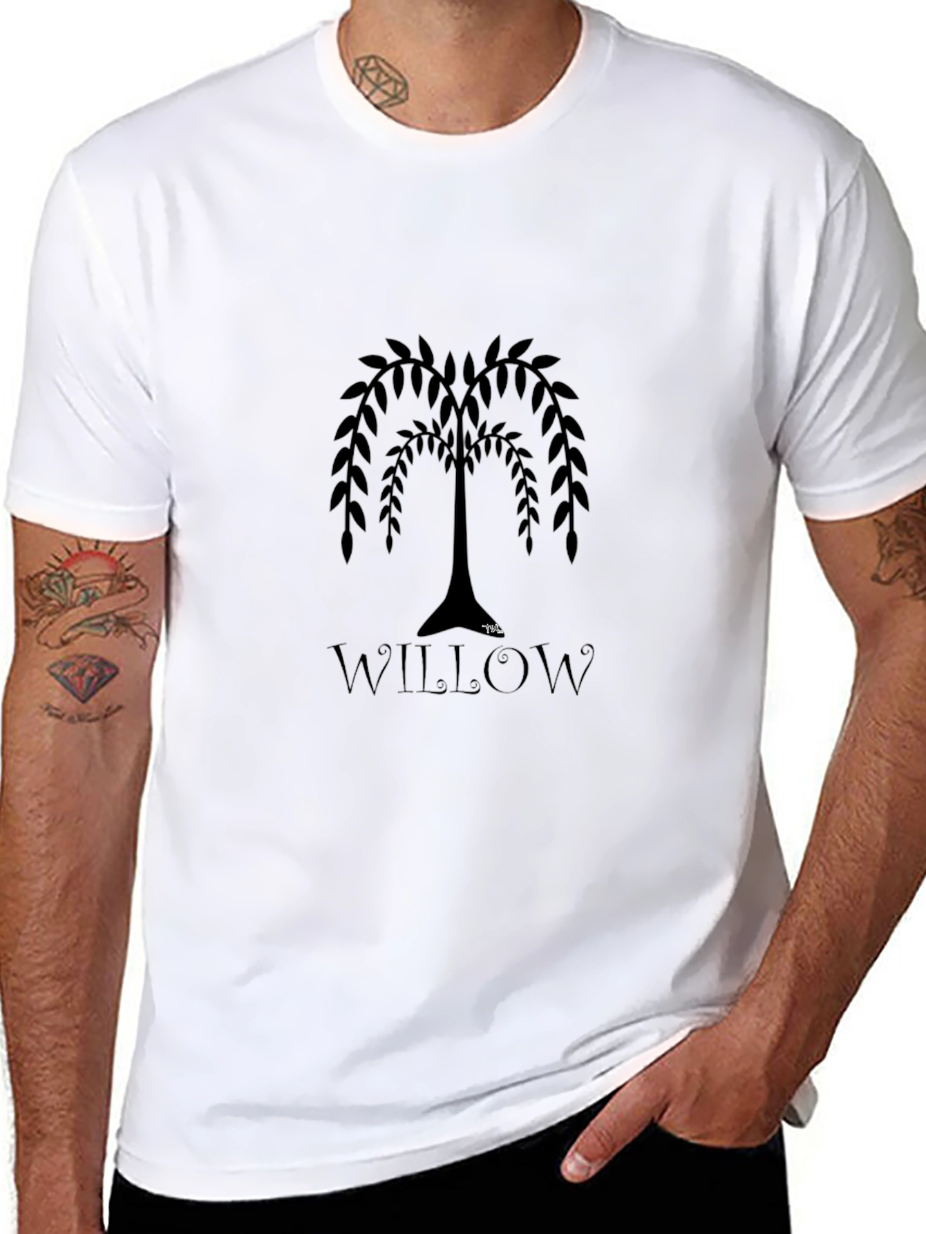 Willow Tree Graphic Black T-Shirt
